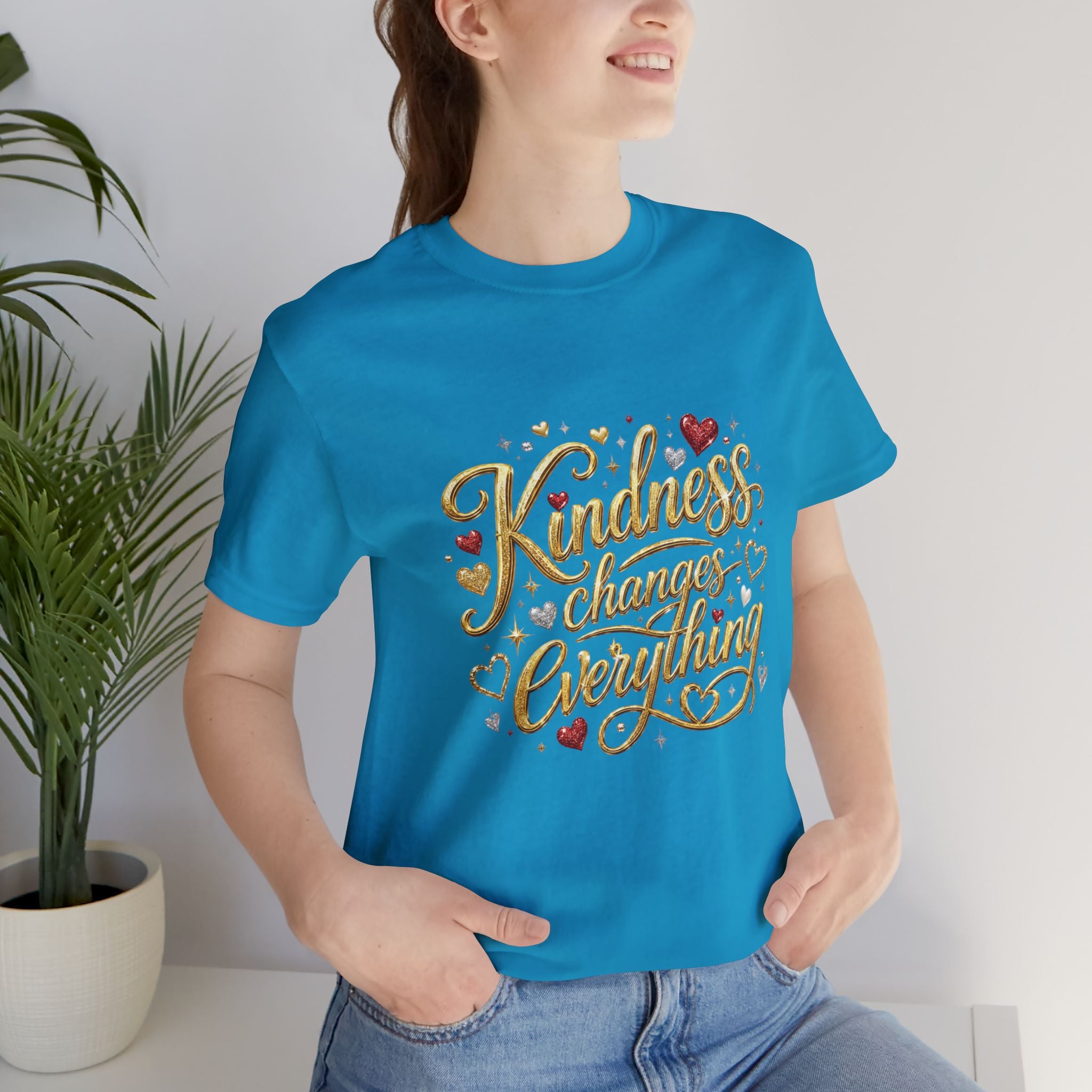 Kindness Changes Everything T-Shirt | Inspirational Script Graphic Tee | Soft Everyday Kindness Shirt
