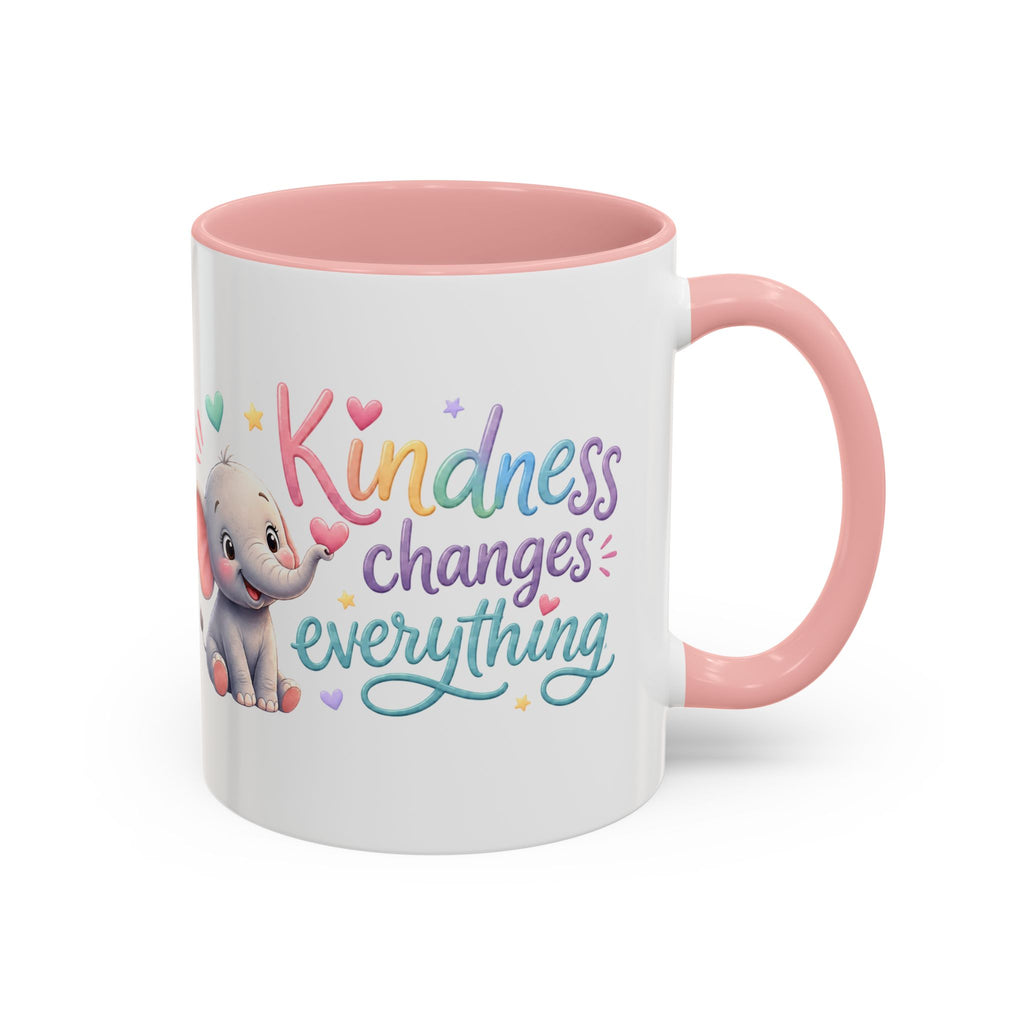 Kindness Changes Everything Elephant Mug | Inspirational Coffee Mug | Cute Elephant Accent Cup
