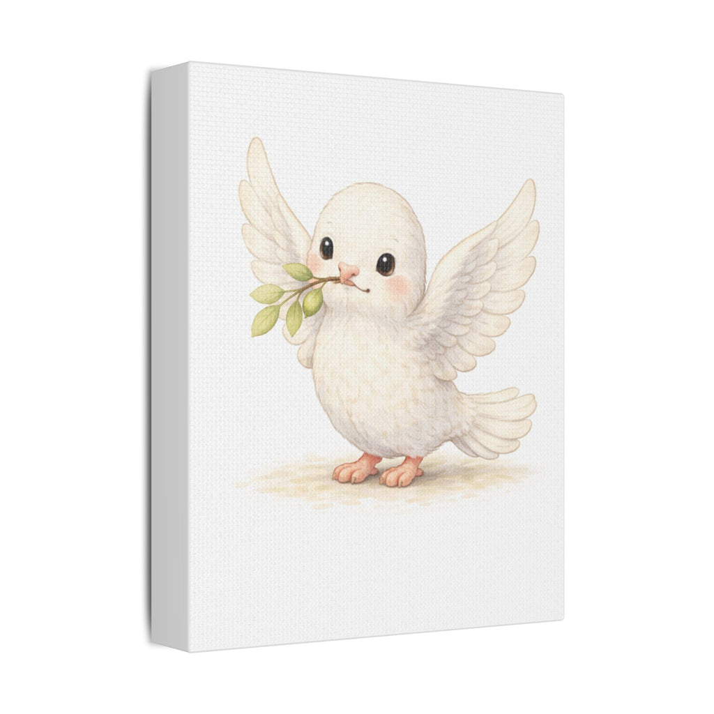 White Dove Canvas — Peaceful Nursery Wall Art