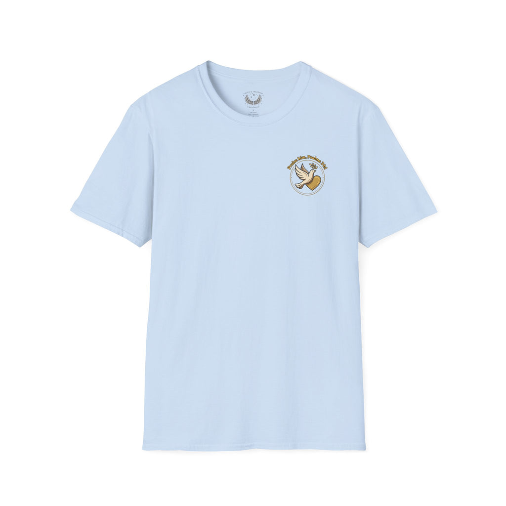 Dove of Peace Pocket T-Shirt | Pray Love Remember Christian Tee | Faith Freedom Creations