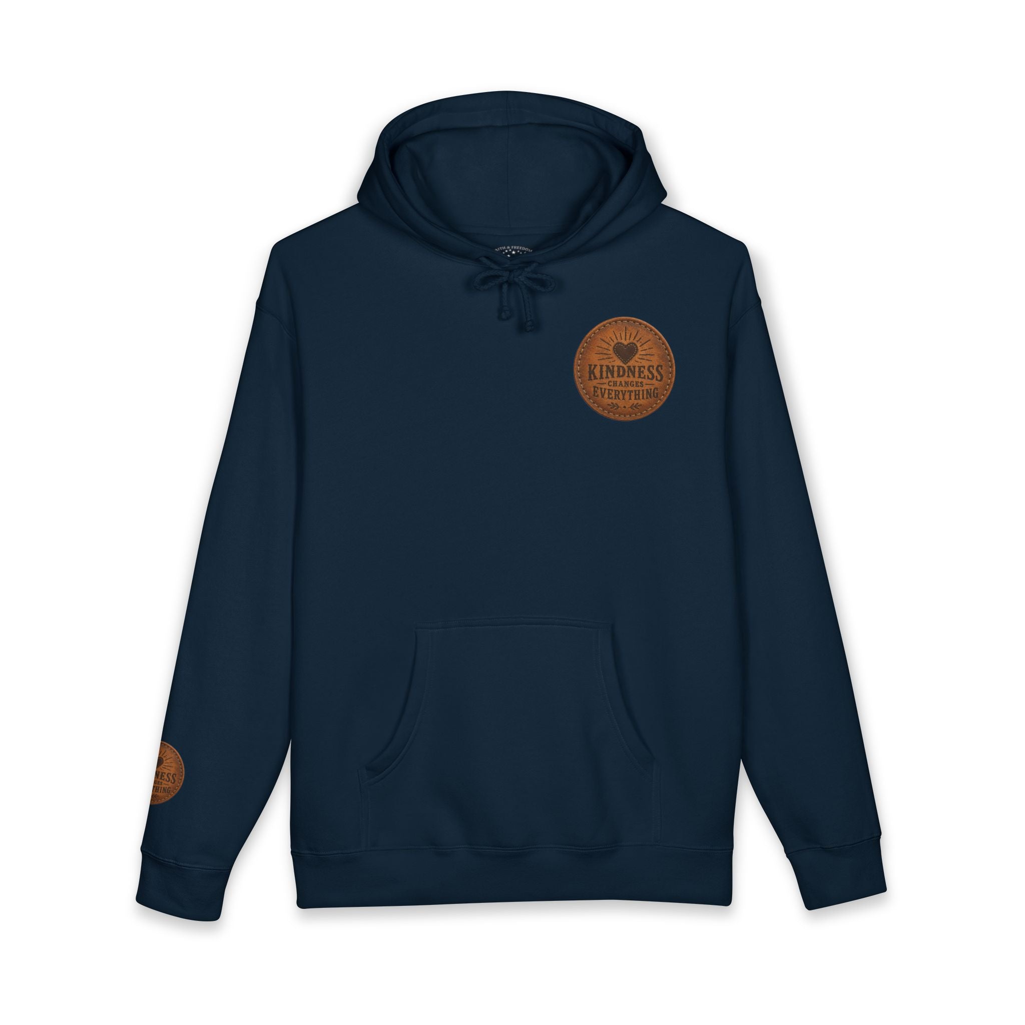 Kindness Changes Everything Heavyweight Hoodie | Vintage Patch Christian Hoodie | Inspirational Fleece Sweatshirt