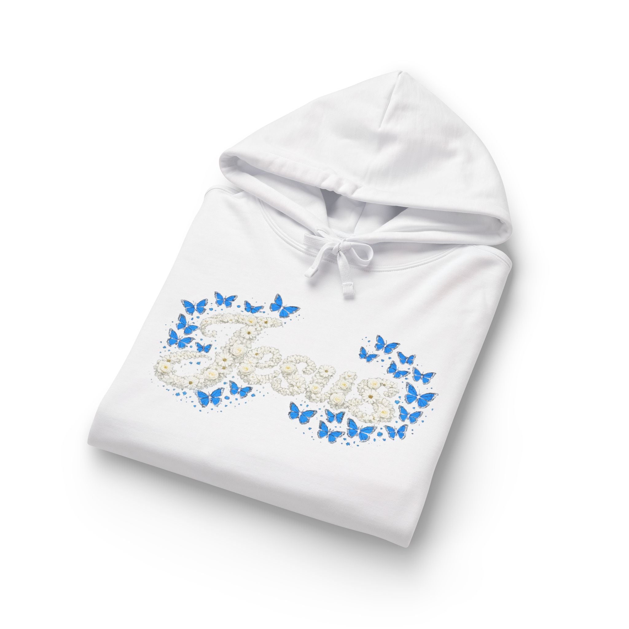 Jesus Floral Hoodie – Christian Faith Organic Pullover | Relaxed Fit Inspirational Hoodie
