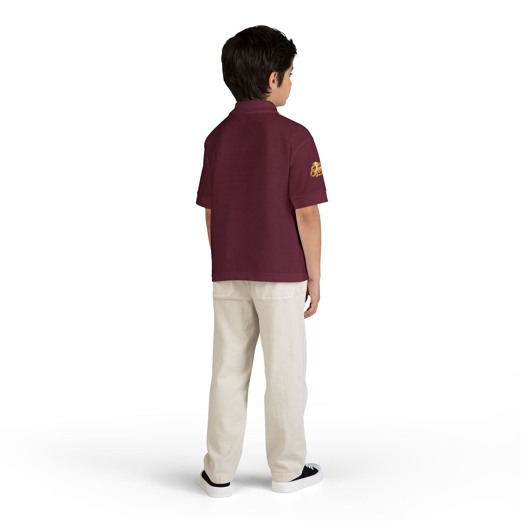 Kids Jesus Gold Nugget Polo – Youth Christian Faith Shirt | Church & Dress Casual Polo