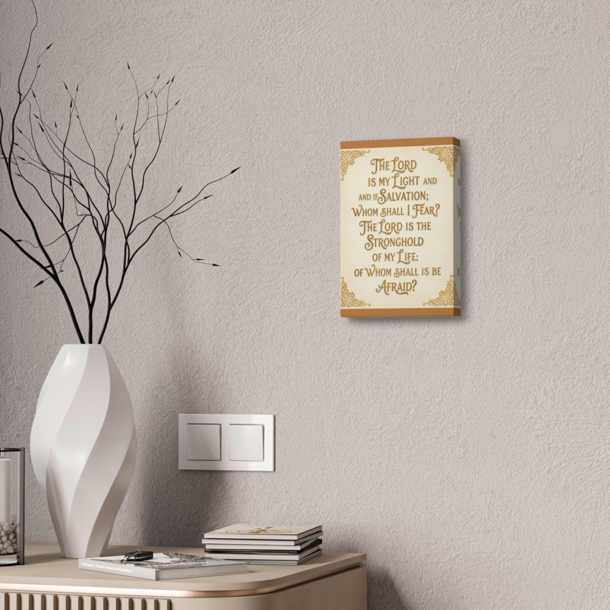 “The Lord Is My Light” Canvas Wall Art – Psalm 27 Scripture Print | Christian Inspirational Canvas