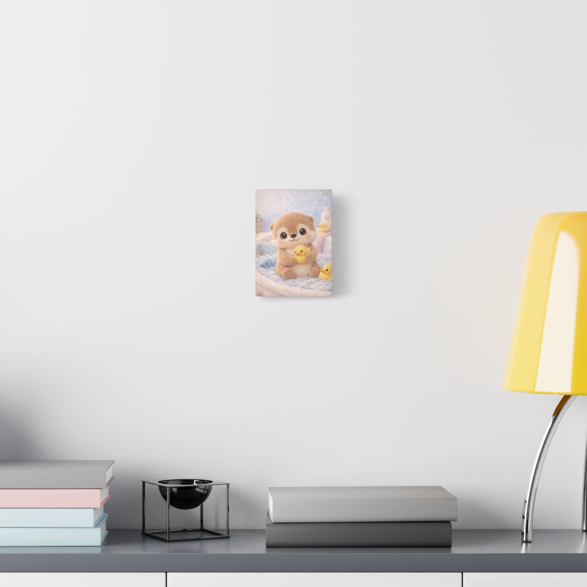 Woodland Otter Canvas — Nursery Woodland Animal Wall Art