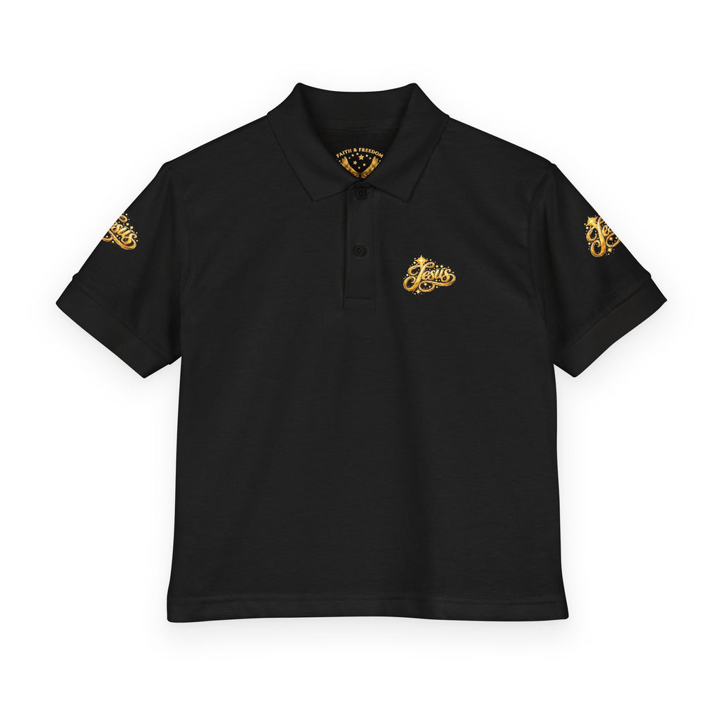Kids Jesus Gold Nugget Polo – Youth Christian Faith Shirt | Church & Dress Casual Polo