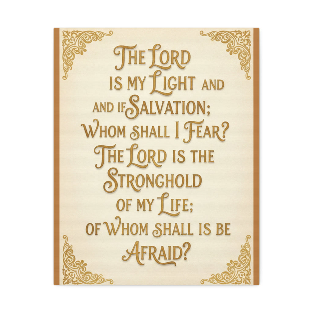 “The Lord Is My Light” Canvas Wall Art – Psalm 27 Scripture Print | Christian Inspirational Canvas