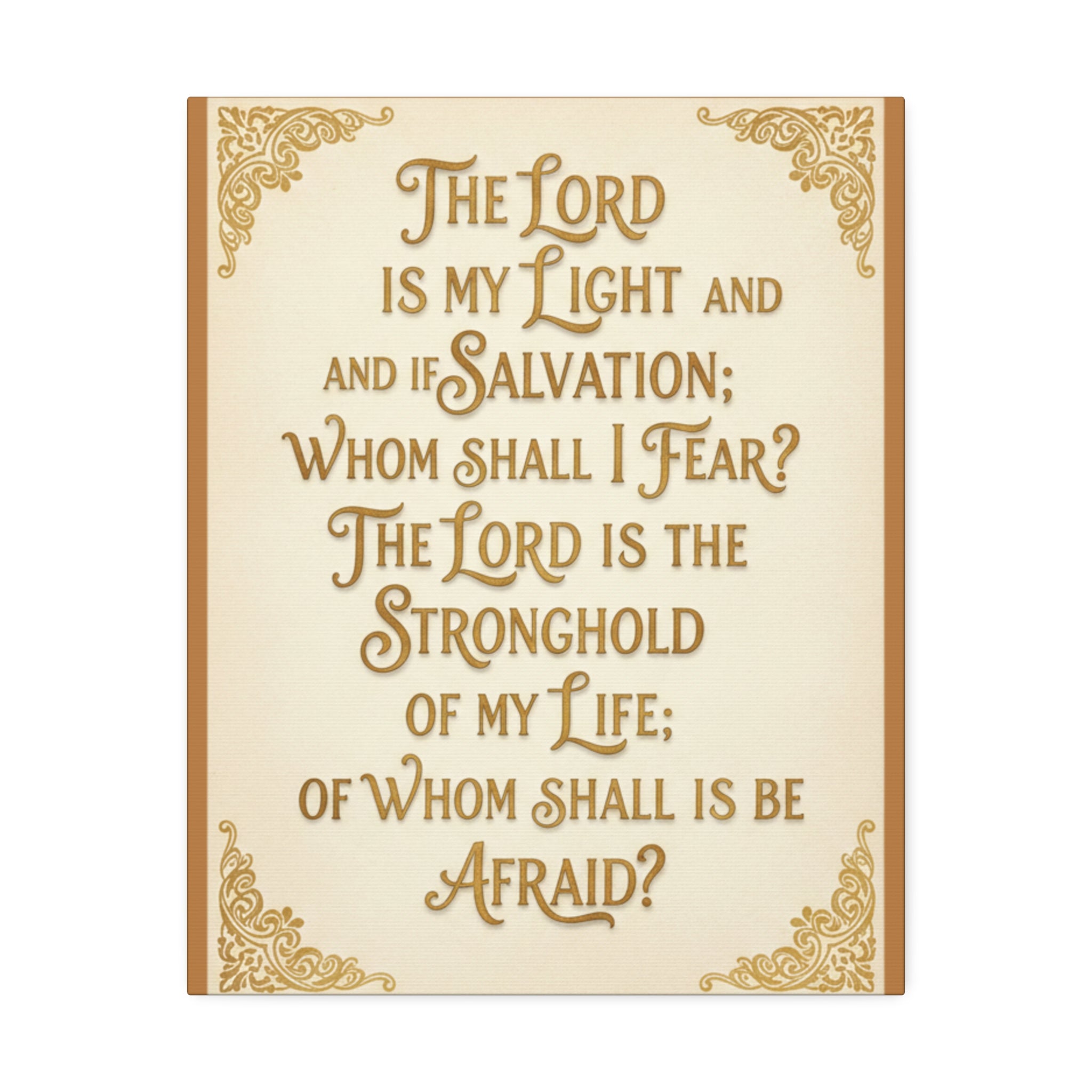 “The Lord Is My Light” Canvas Wall Art – Psalm 27 Scripture Print | Christian Inspirational Canvas