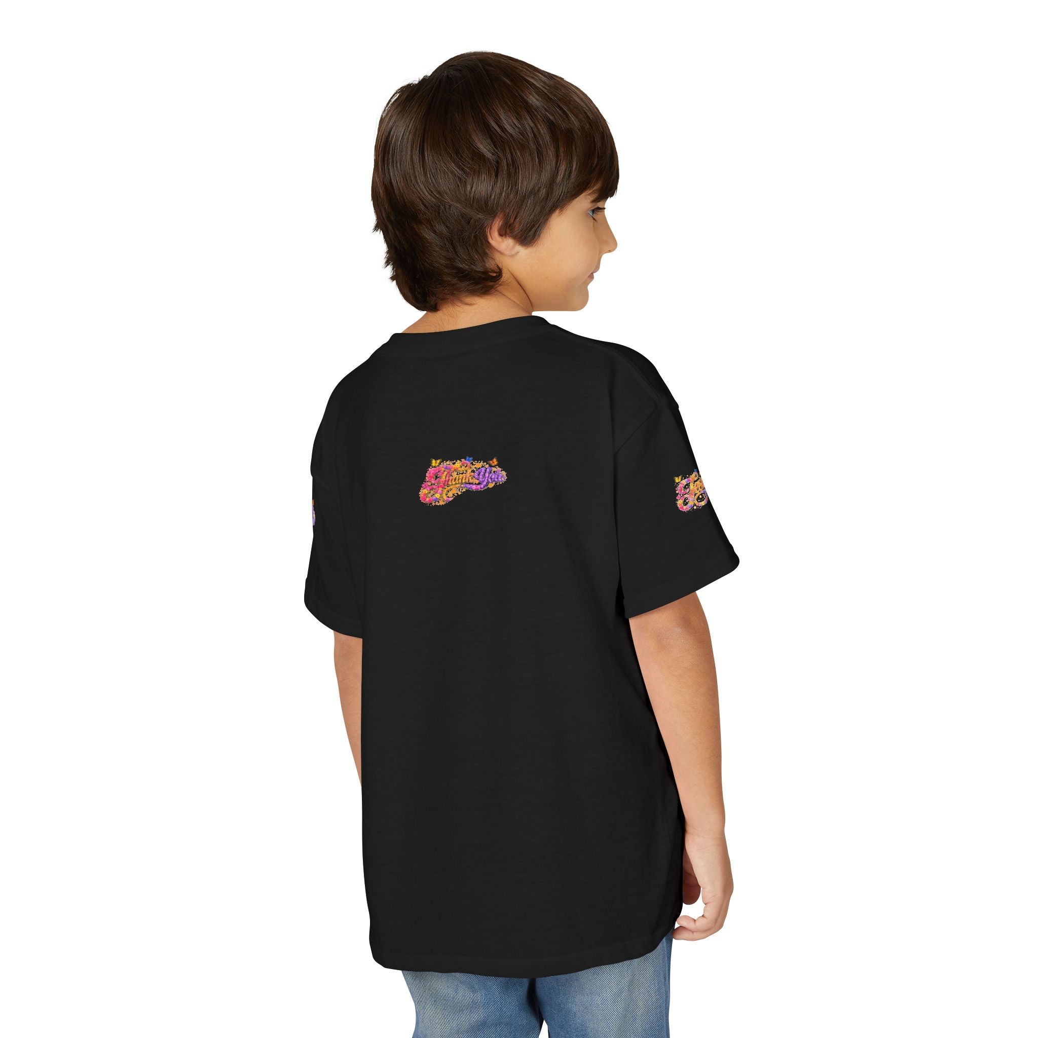 Youth Jesus Floral Butterfly T-Shirt – Christian Kids Faith Tee | Gratitude Sneaker Style Shirt