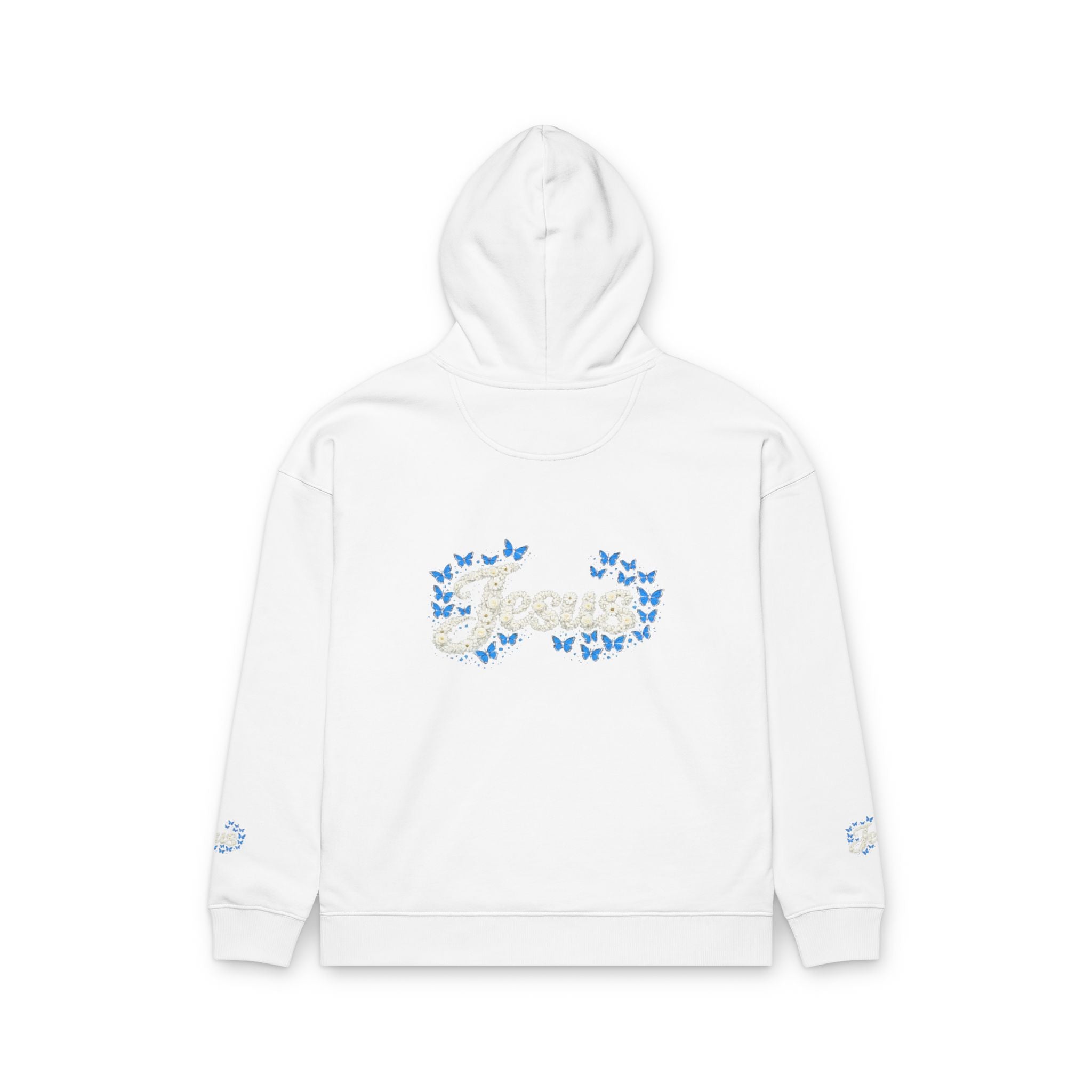 Jesus Floral Hoodie – Christian Faith Organic Pullover | Relaxed Fit Inspirational Hoodie