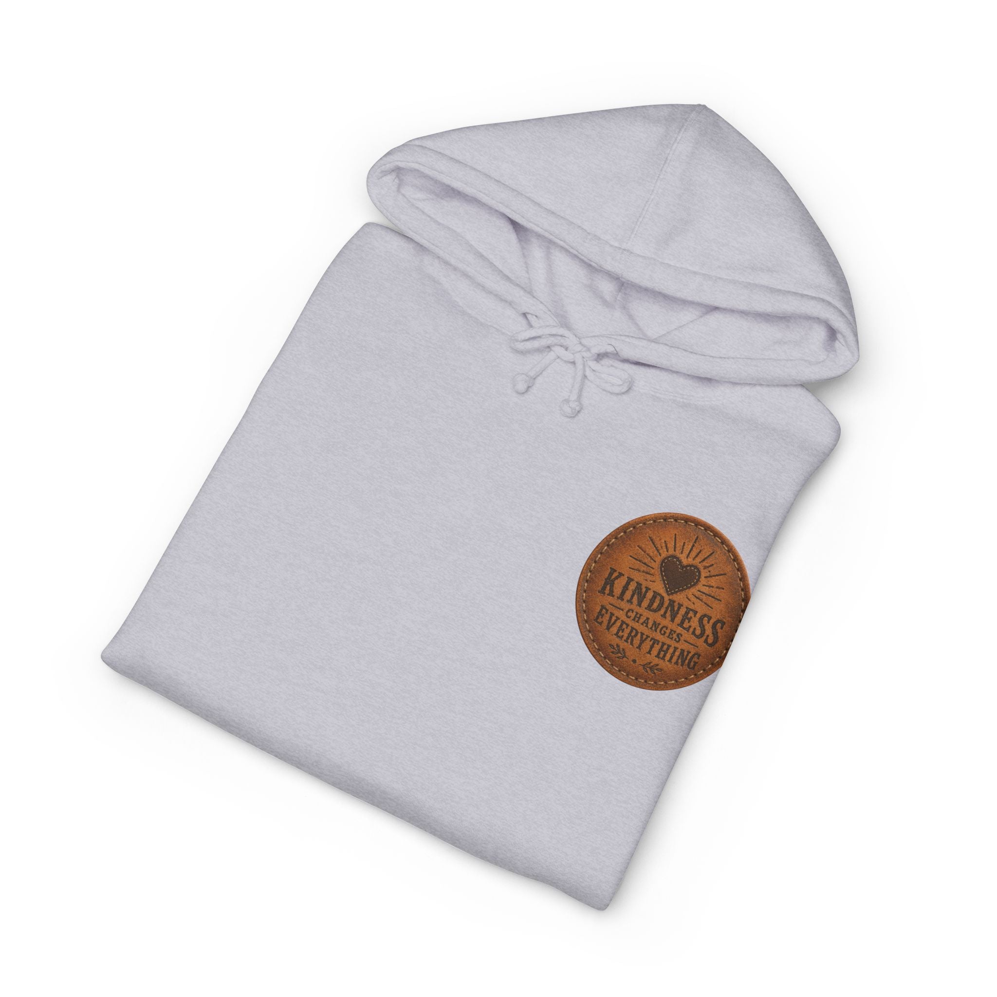 Kindness Changes Everything Hoodie — Inspirational Heart Patch Design