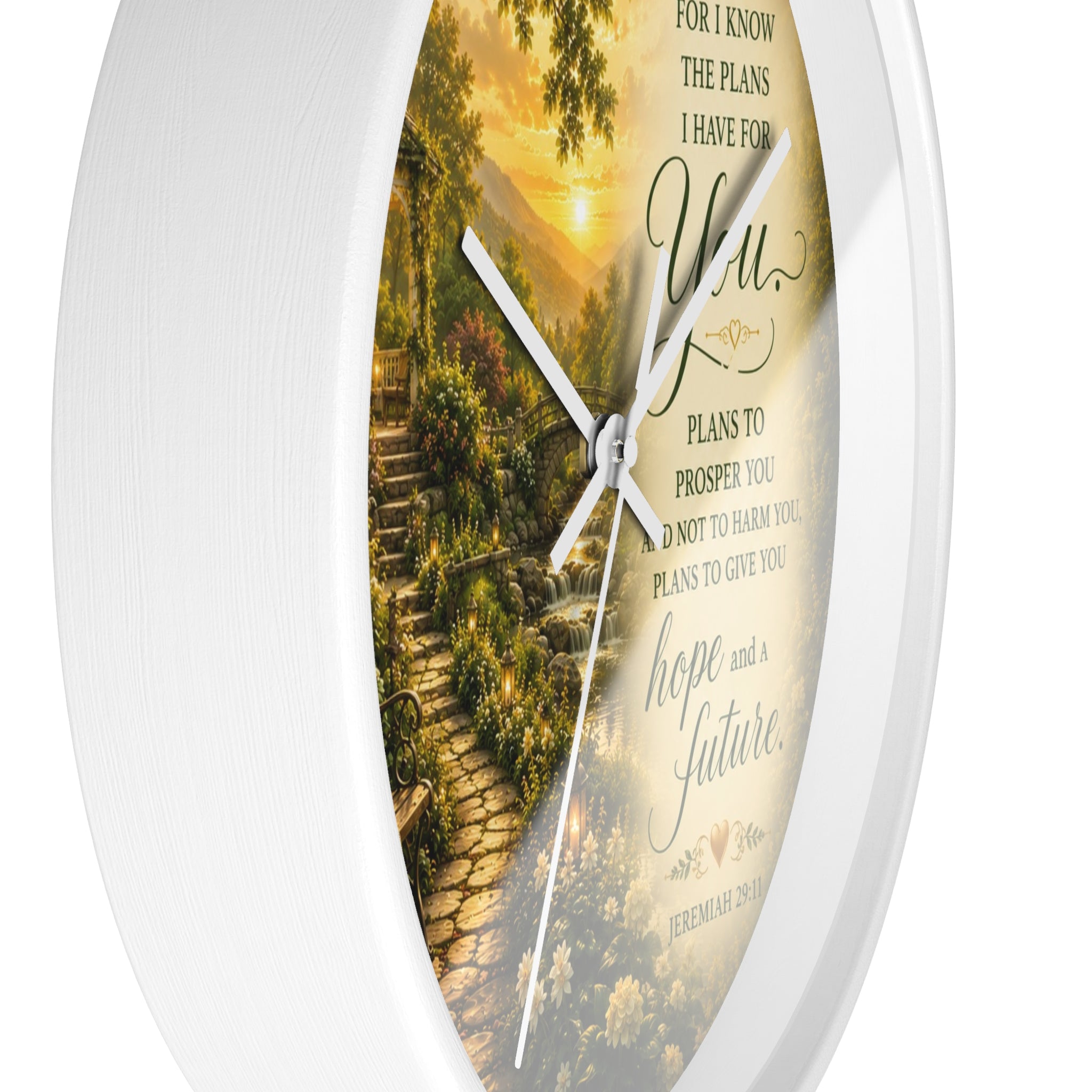 Jeremiah 29:11 Wall Clock | Hope and Future Christian Scripture Clock | Inspirational Garden Decor