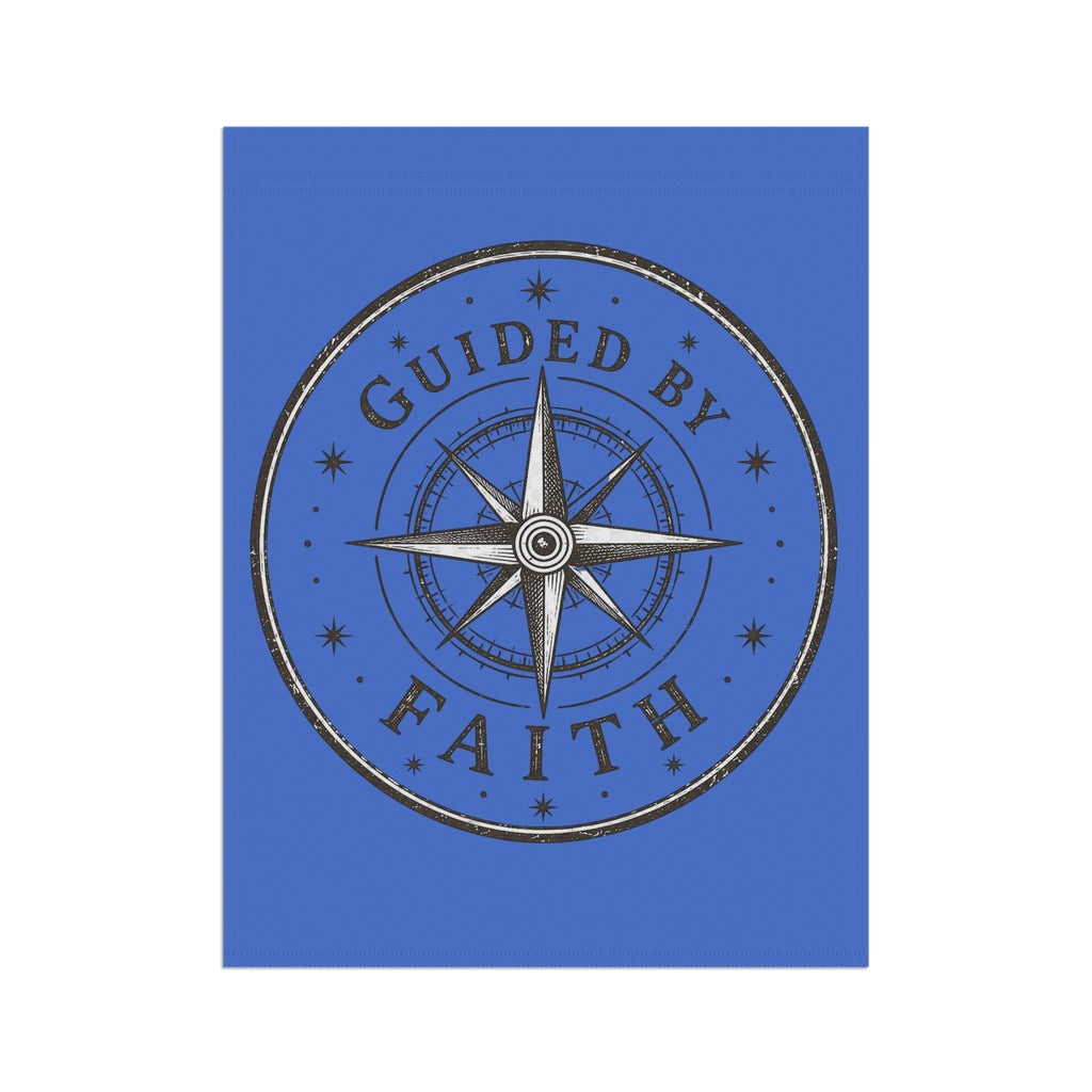 Guided By Faith Compass Garden Flag | Christian Outdoor Banner | Inspirational Faith Yard Decor