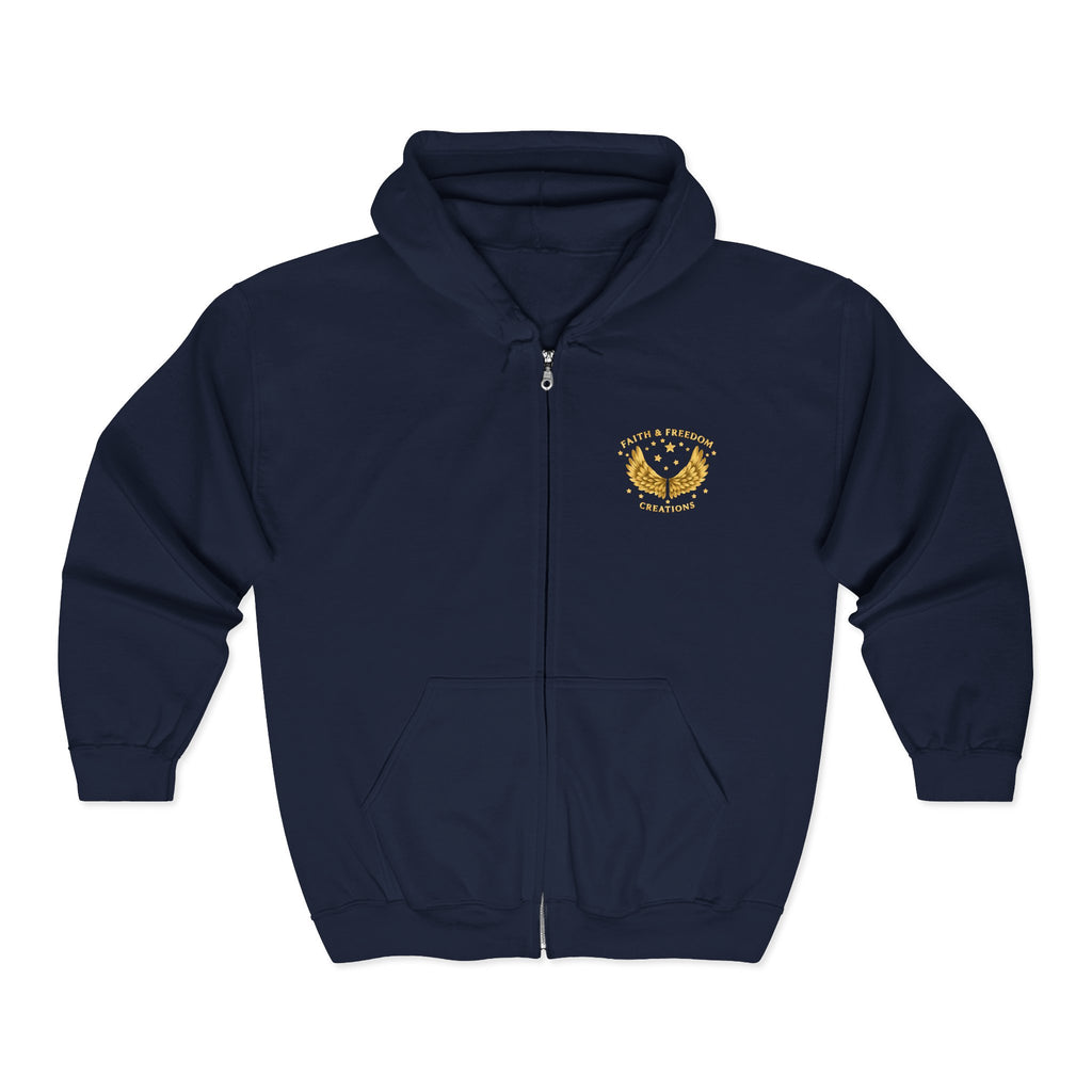 Abraham – Full-Zip Hoodie | “Trusted the Promise” Patriotic Faith Graphic – Five-Star Faith Series