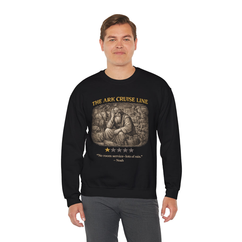 Noah – Crewneck Sweatshirt | “Ark Cruise Liner” Vintage Illustration – Five-Star Faith Series