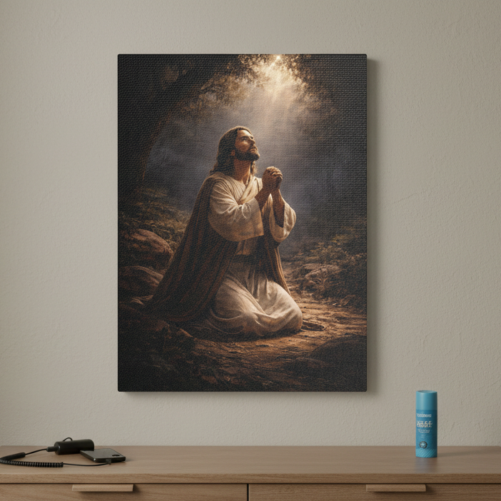 Prayer of Christ Canvas — Jesus in Prayer Wall Art | Christian Faith Decor