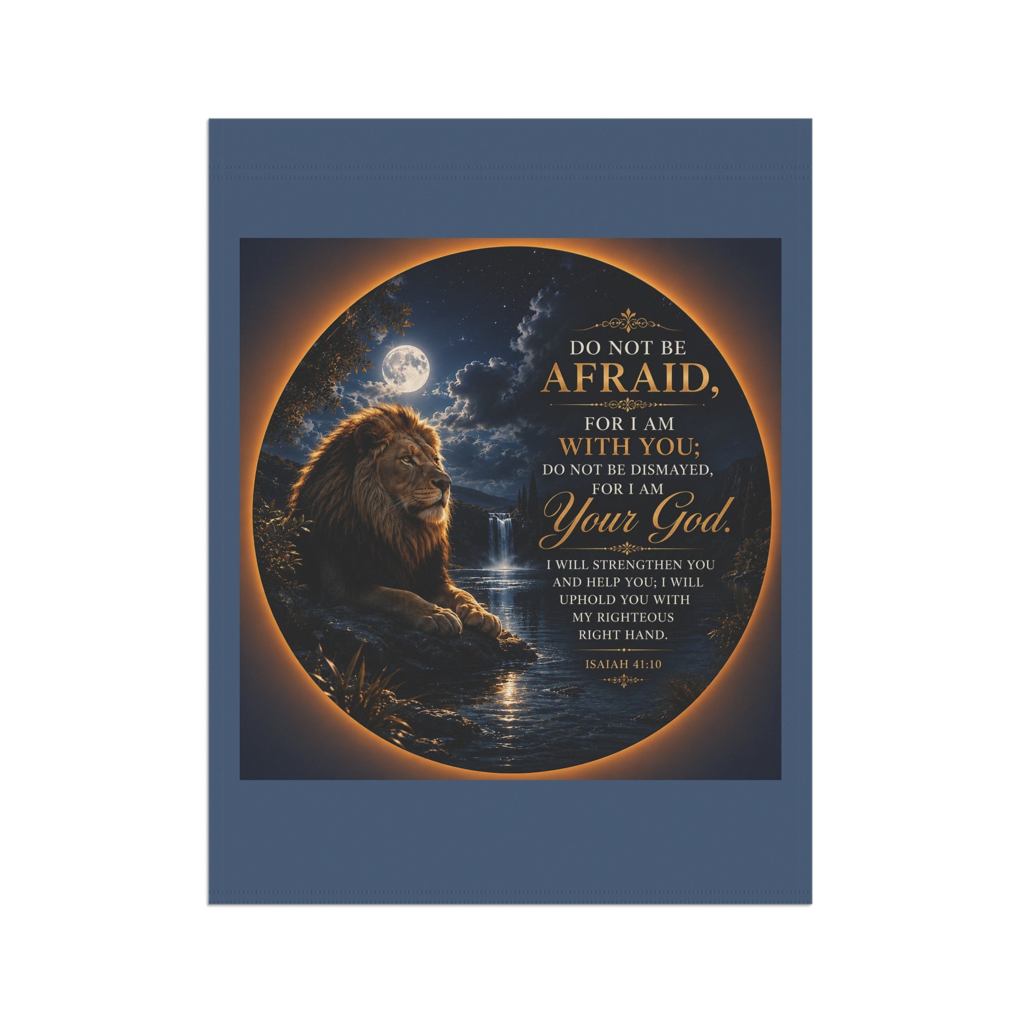 Do Not Be Afraid Lion Garden Flag | Inspirational Scripture Outdoor Banner | Christian Faith Decor