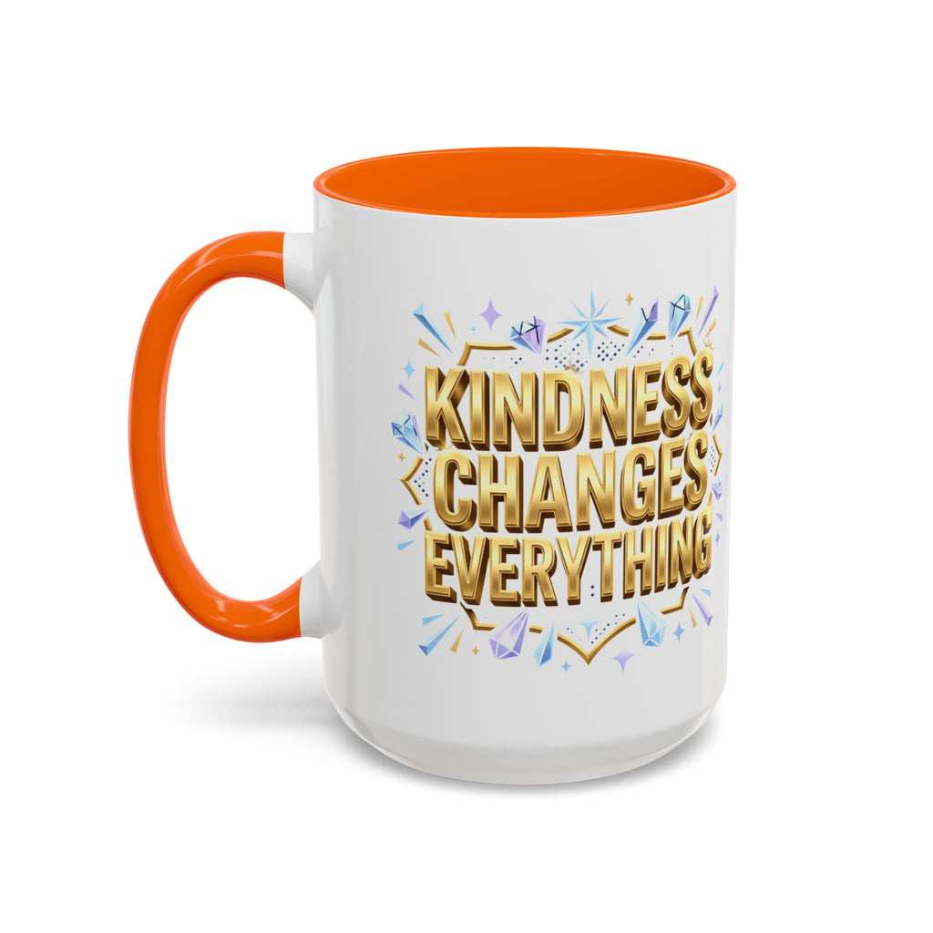 Gold-Kindness Changes Everything Coffee Mug | Inspirational Gold Script Mug | Faith Freedom Creations