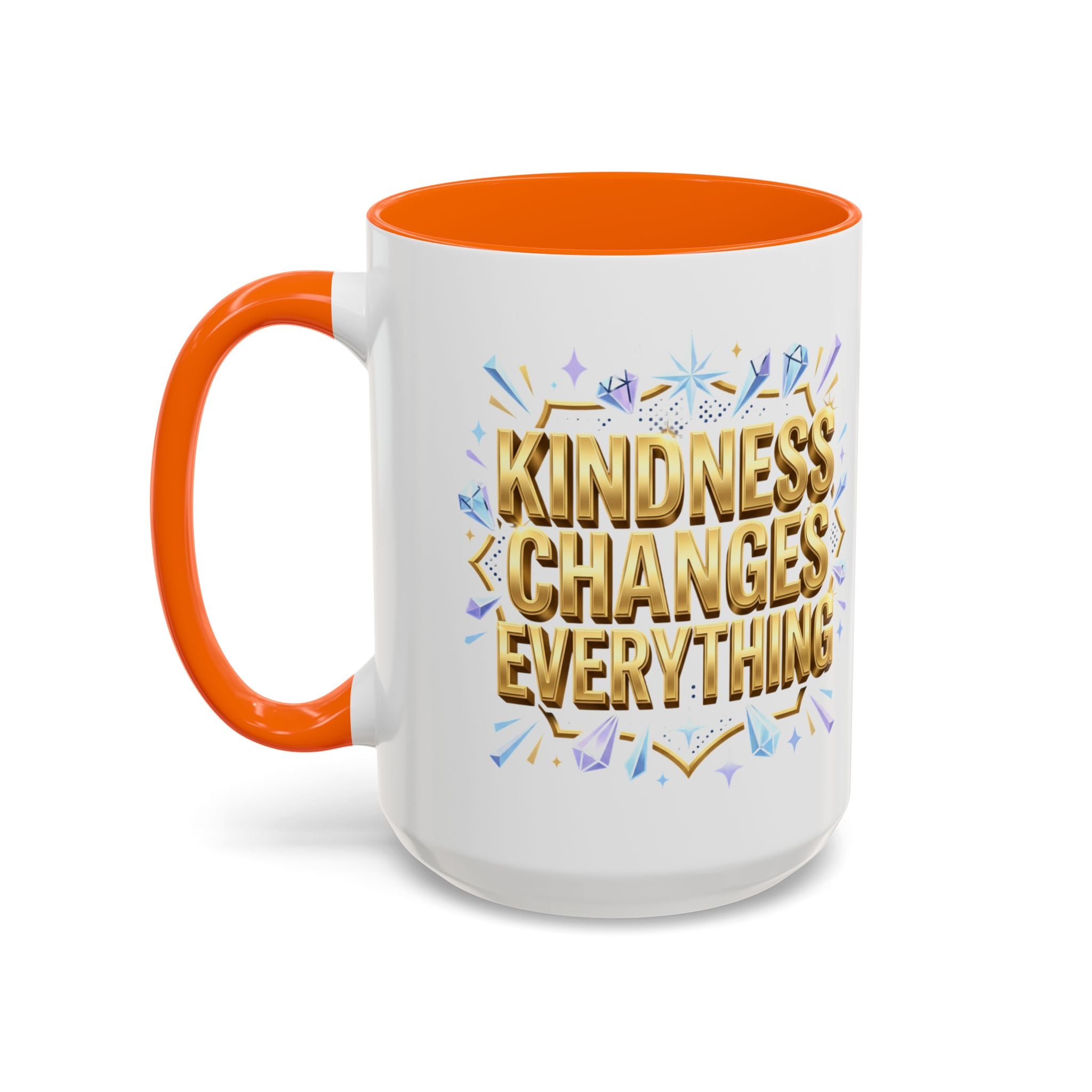 Gold-Kindness Changes Everything Coffee Mug | Inspirational Gold Script Mug | Faith Freedom Creations