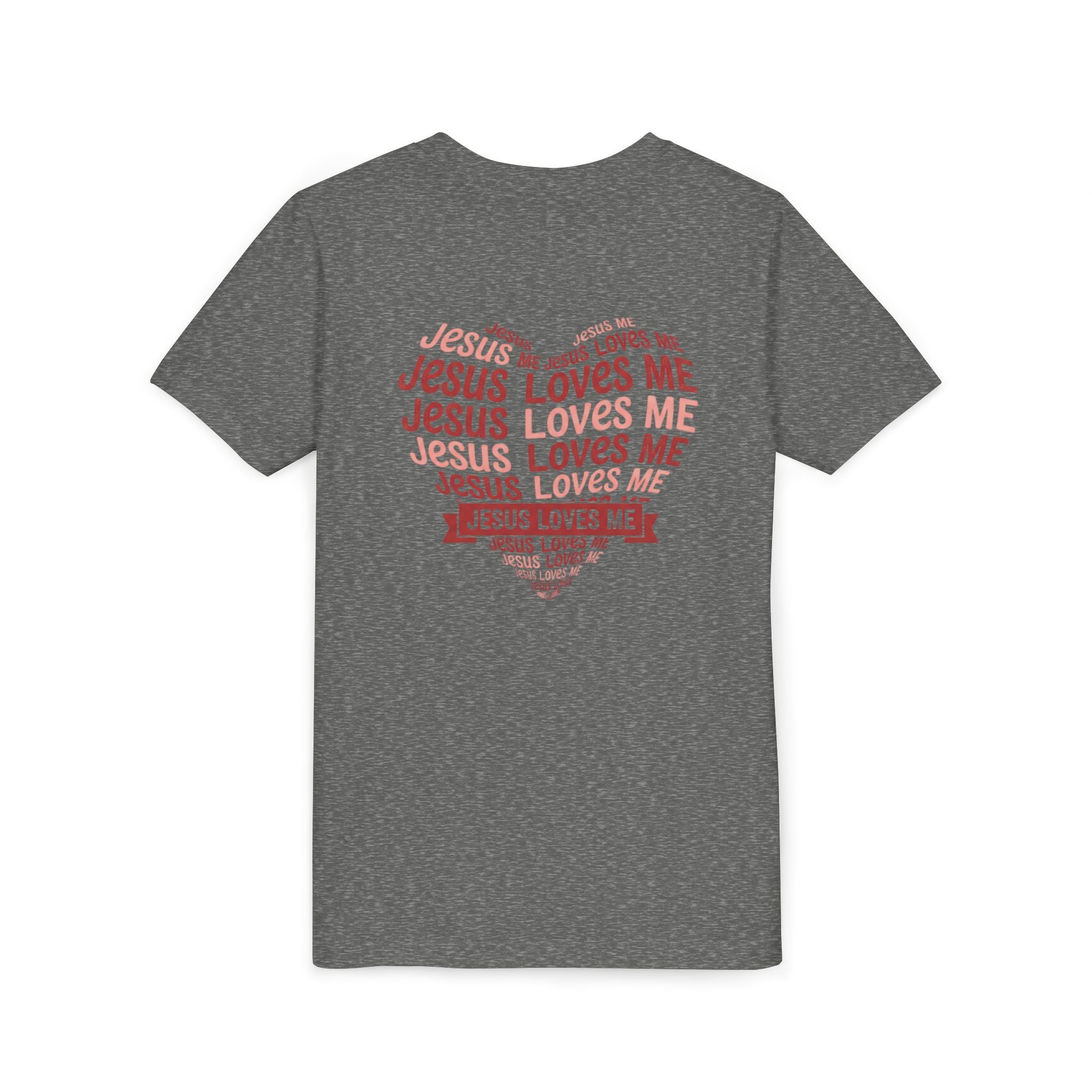 Jesus Loves Me Youth T-Shirt – Heart Word Cloud Christian Kids Tee | Faith Inspired Youth Shirt