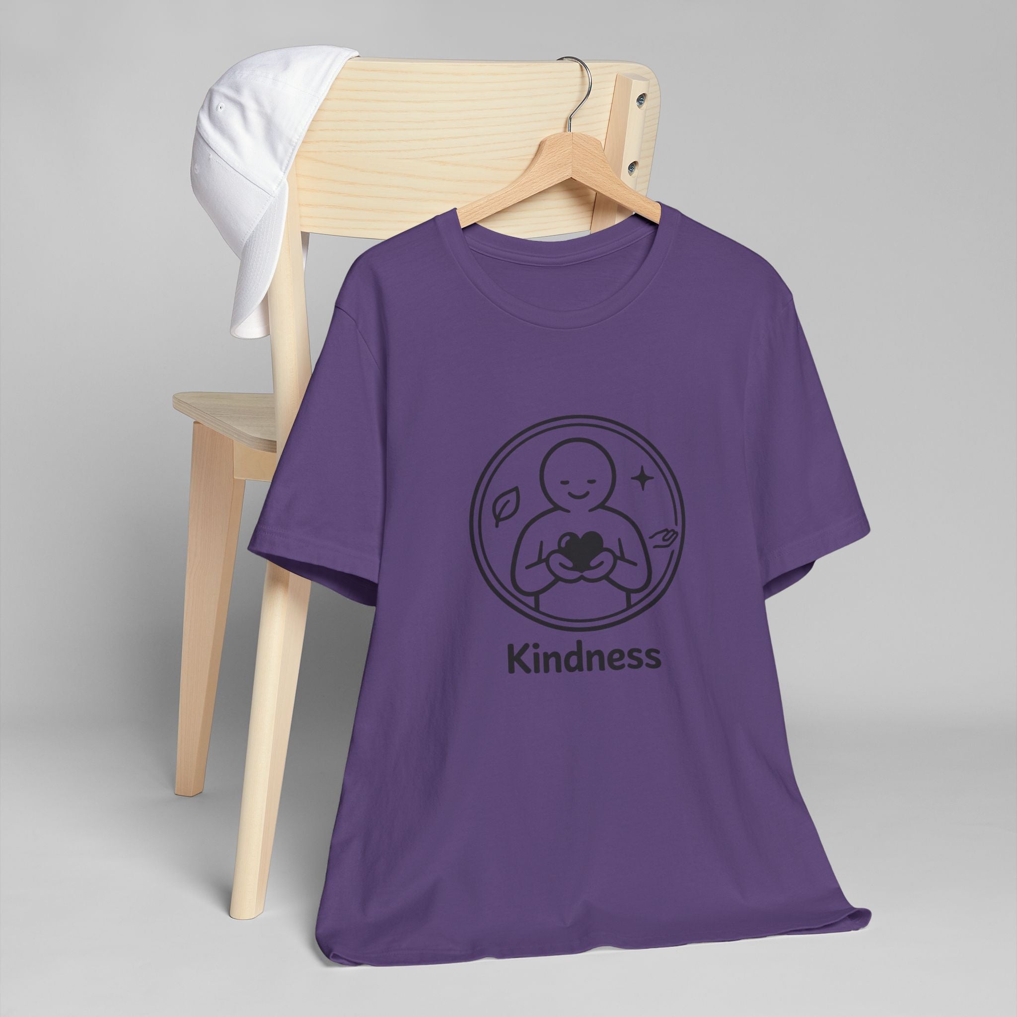 Kindness Minimalist T-Shirt | Inspirational Heart Emblem Tee | Soft Everyday Graphic Shirt