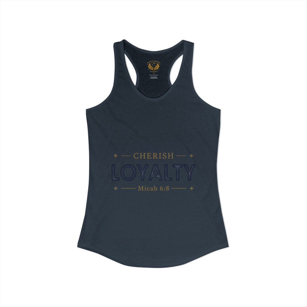 Cherish Loyalty – Women’s Racerback Tank | Inspirational Faith Graphic
