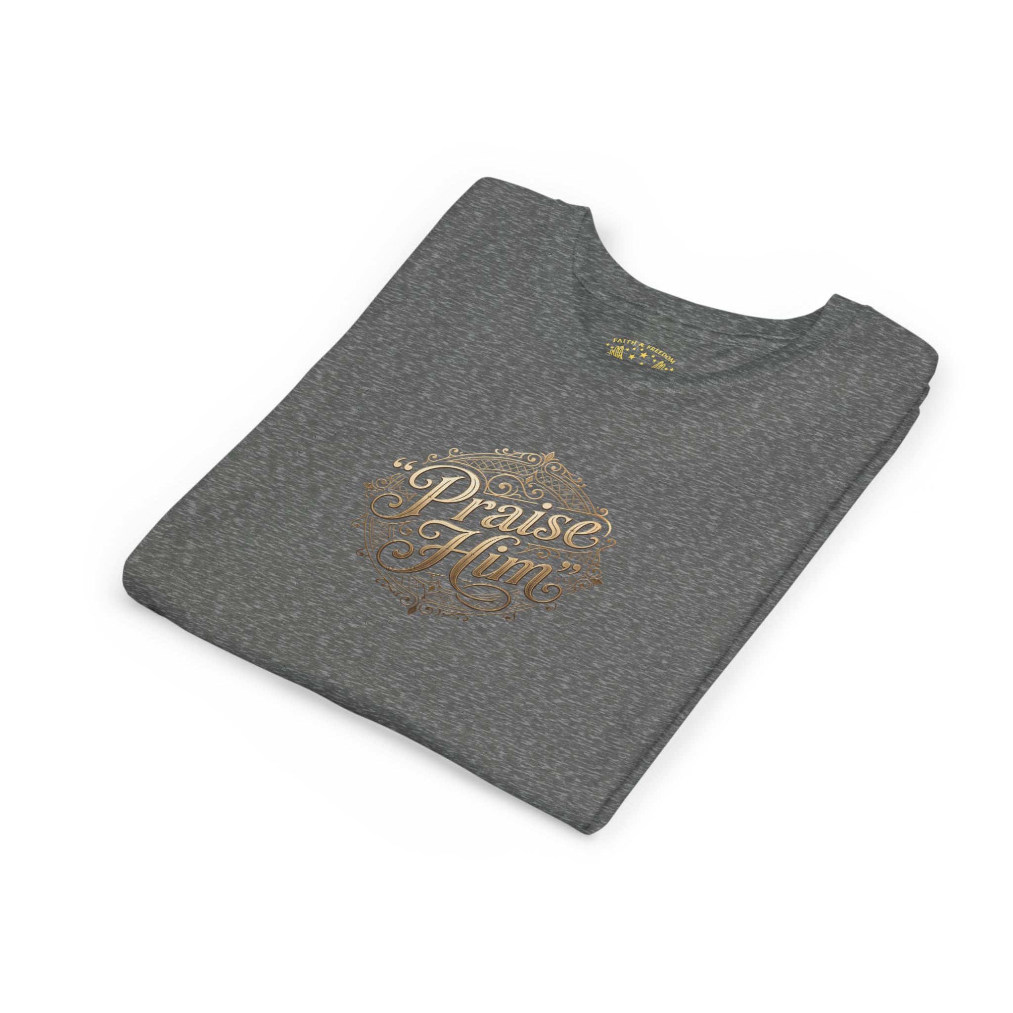 Praise Him Psalms 34:1 Youth T-Shirt | Christian Kids Faith Tee | Inspirational Youth Apparel