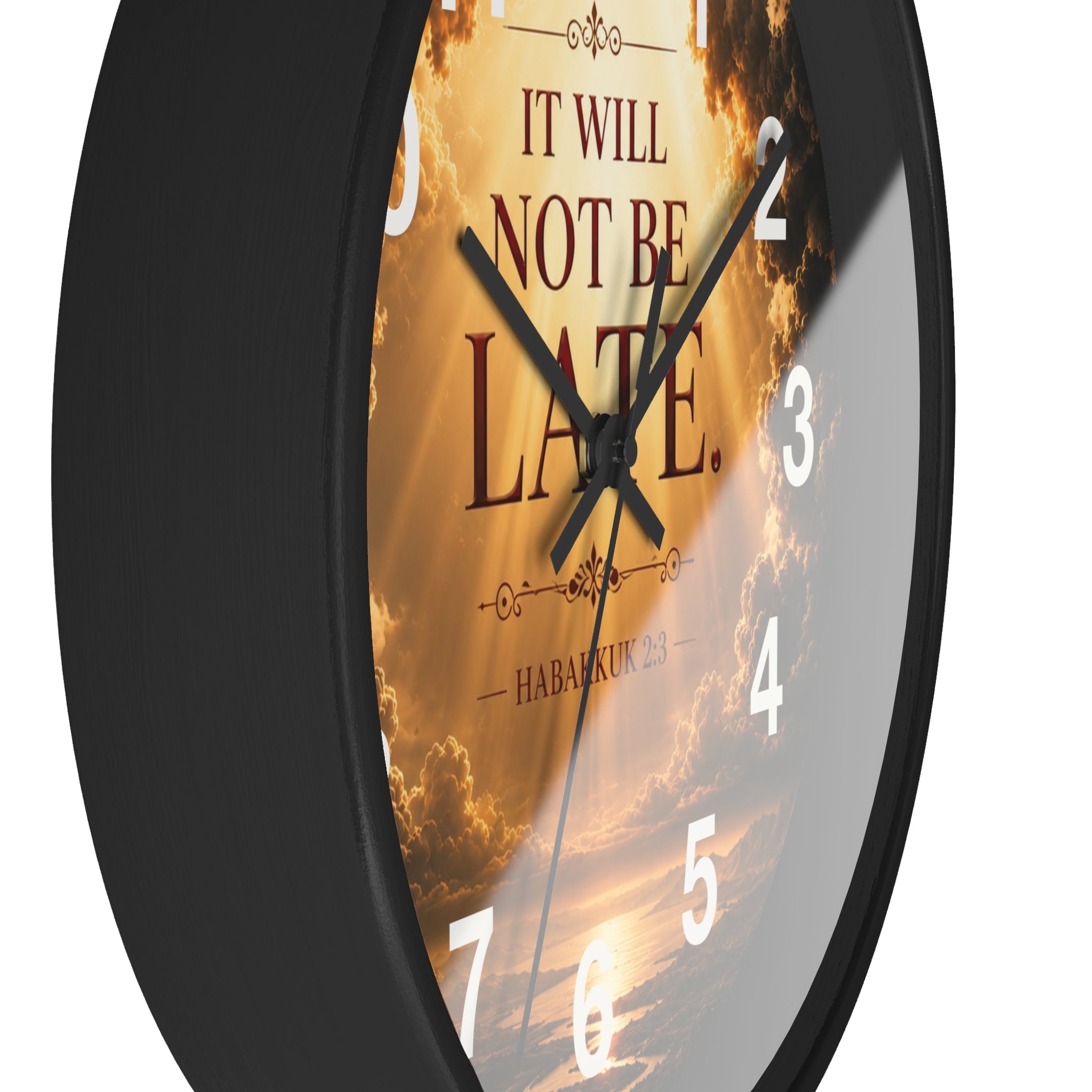 It Will Not Be Late Wall Clock | Habakkuk 2:3 Christian Scripture Clock | Inspirational Faith Decor