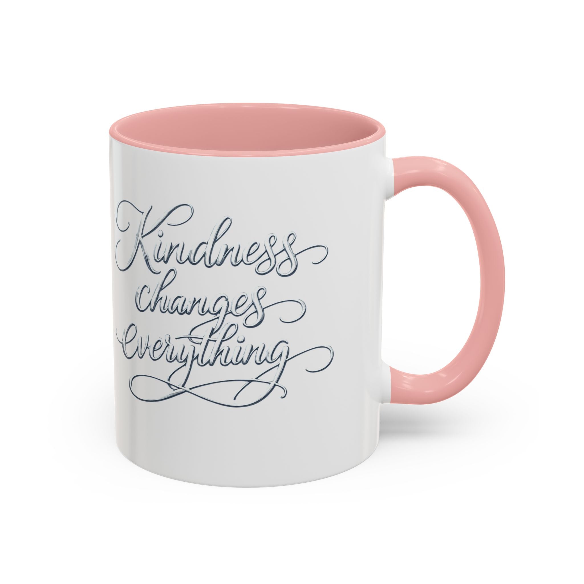 Silver-Kindness Changes Everything Accent Coffee Mug | Inspirational Ceramic Mug | Faith Freedom Creations
