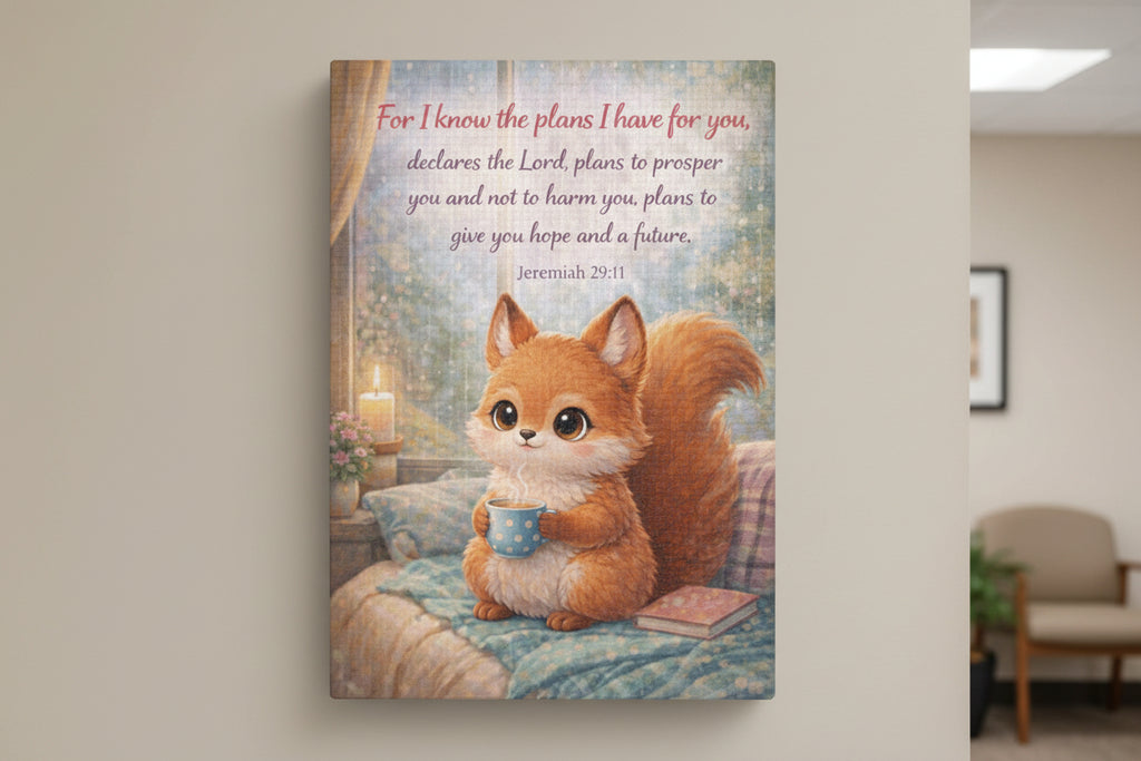 Woodland Fox Jeremiah 29:11 Canvas — Scripture Nursery Wall Art