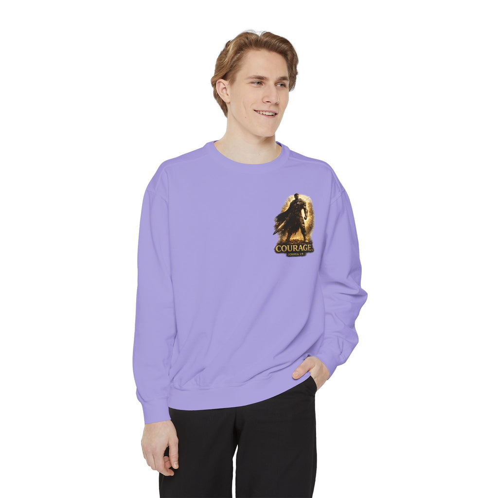 Joshua Courage Sweatshirt | Be Strong and Courageous Christian Crewneck | Inspirational Faith Apparel