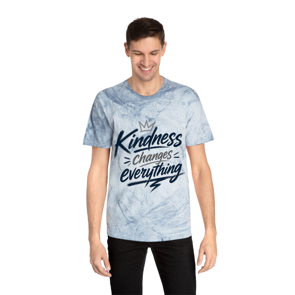 Kindness Changes Everything Tie-Dye T-Shirt – Inspirational Color Blast Graphic Tee