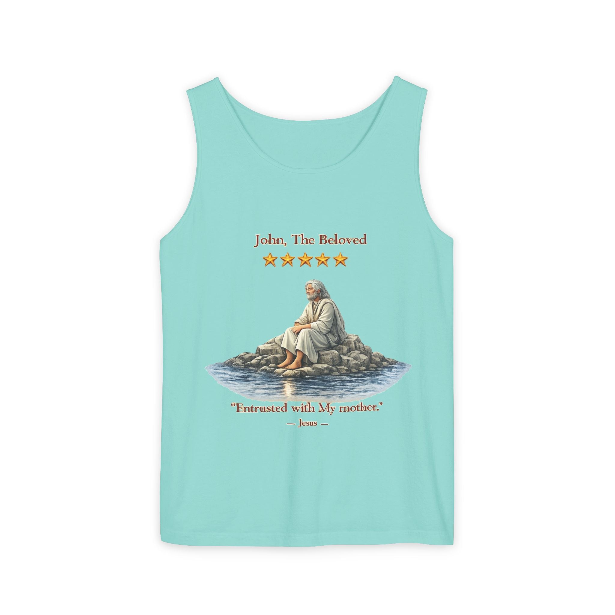 "John, the Beloved Review" Tank Top — "Entrusted with My Mother" Christian Faith Graphic Tank-⭐ Five-Star Faith Series⭐