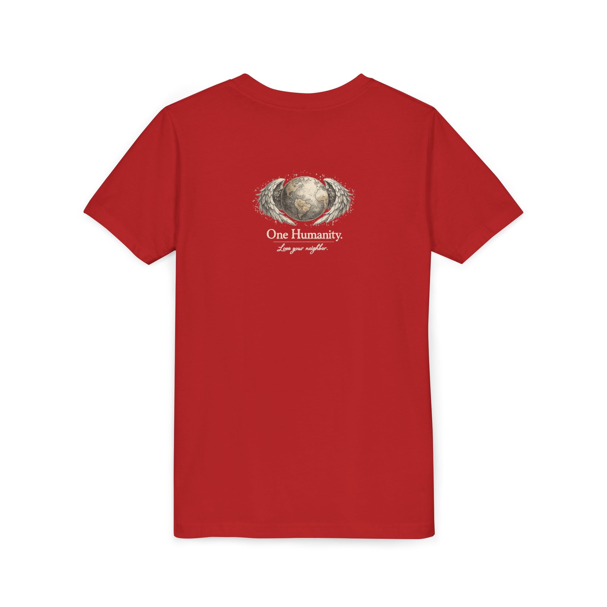 Youth “Quiet Kindness Changes Everything” Tee – Kids Inspirational T-Shirt with Earth & Friends Graphic