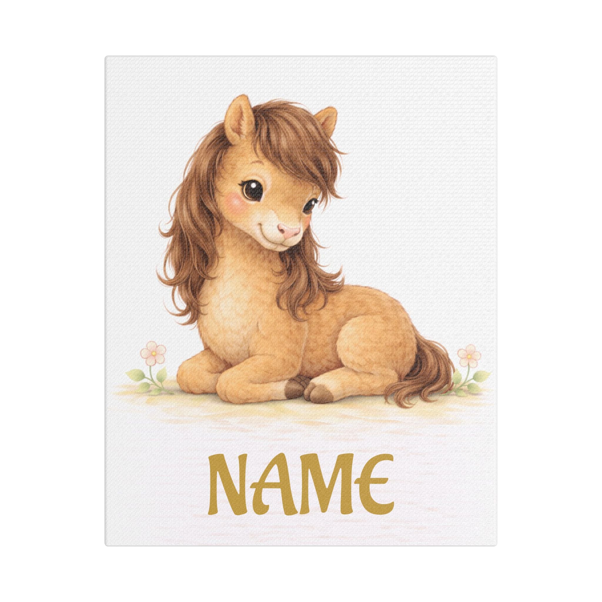 Personalized Foal Canvas — Custom Name Nursery Wall Art