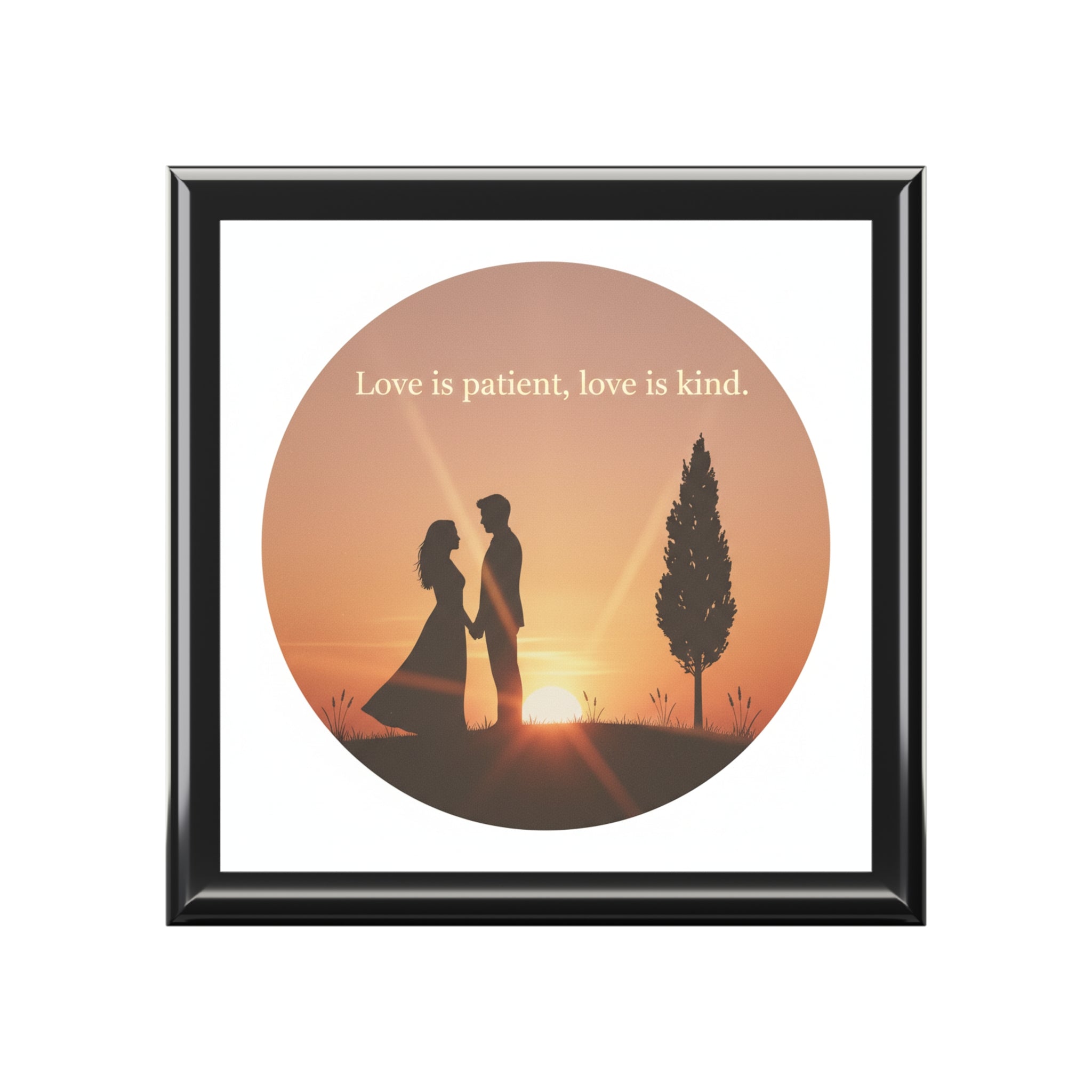 Love Is Patient, Love Is Kind - Romantic Sunset Jewelry Box