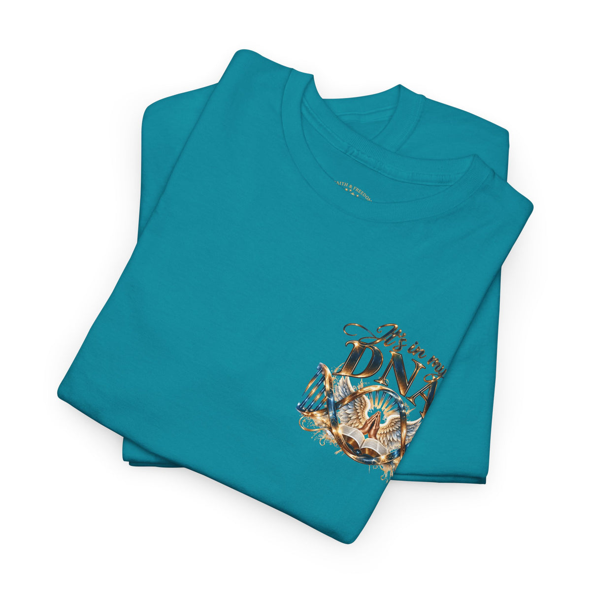It's in My DNA Christian T-Shirt – Bible, Praying Hands & Angel Wings | Gildan Heavy Cotton Tee | Unisex