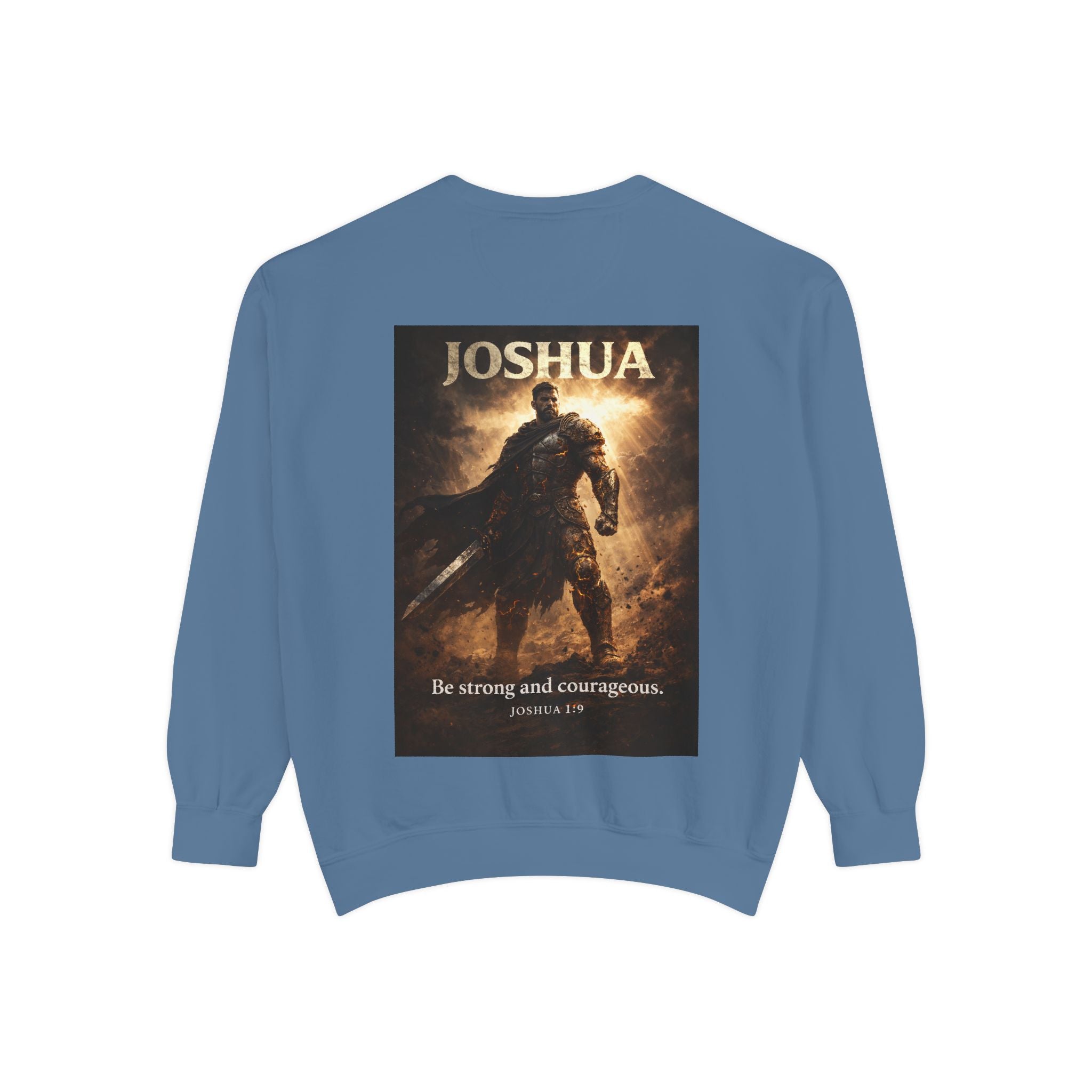 Joshua Courage Sweatshirt | Be Strong and Courageous Christian Crewneck | Inspirational Faith Apparel