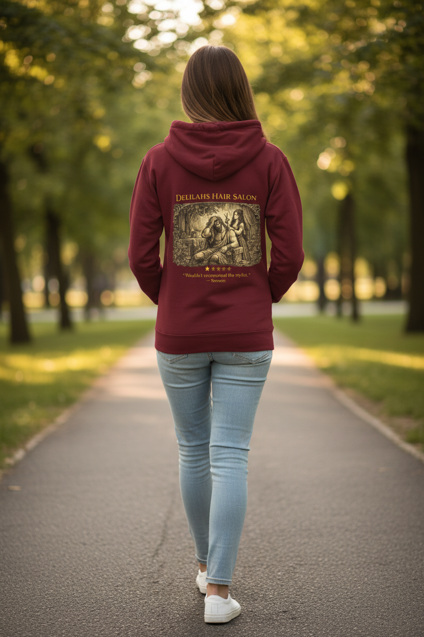 Delilah’s Salon – Hoodie | Vintage Review Graphic – Five-Star Faith Series