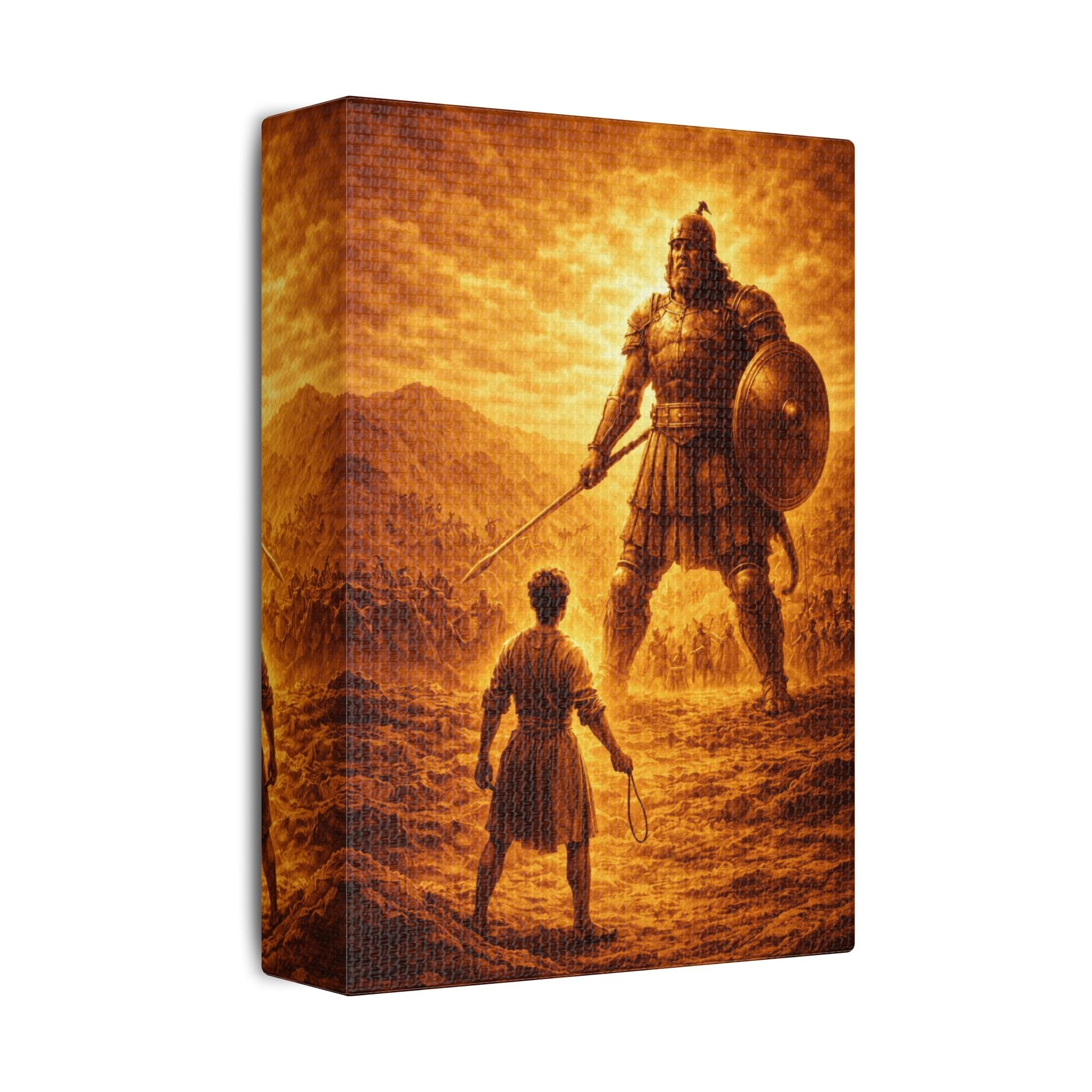 David and Goliath – Religious Biblical Wall Art Canvas Print