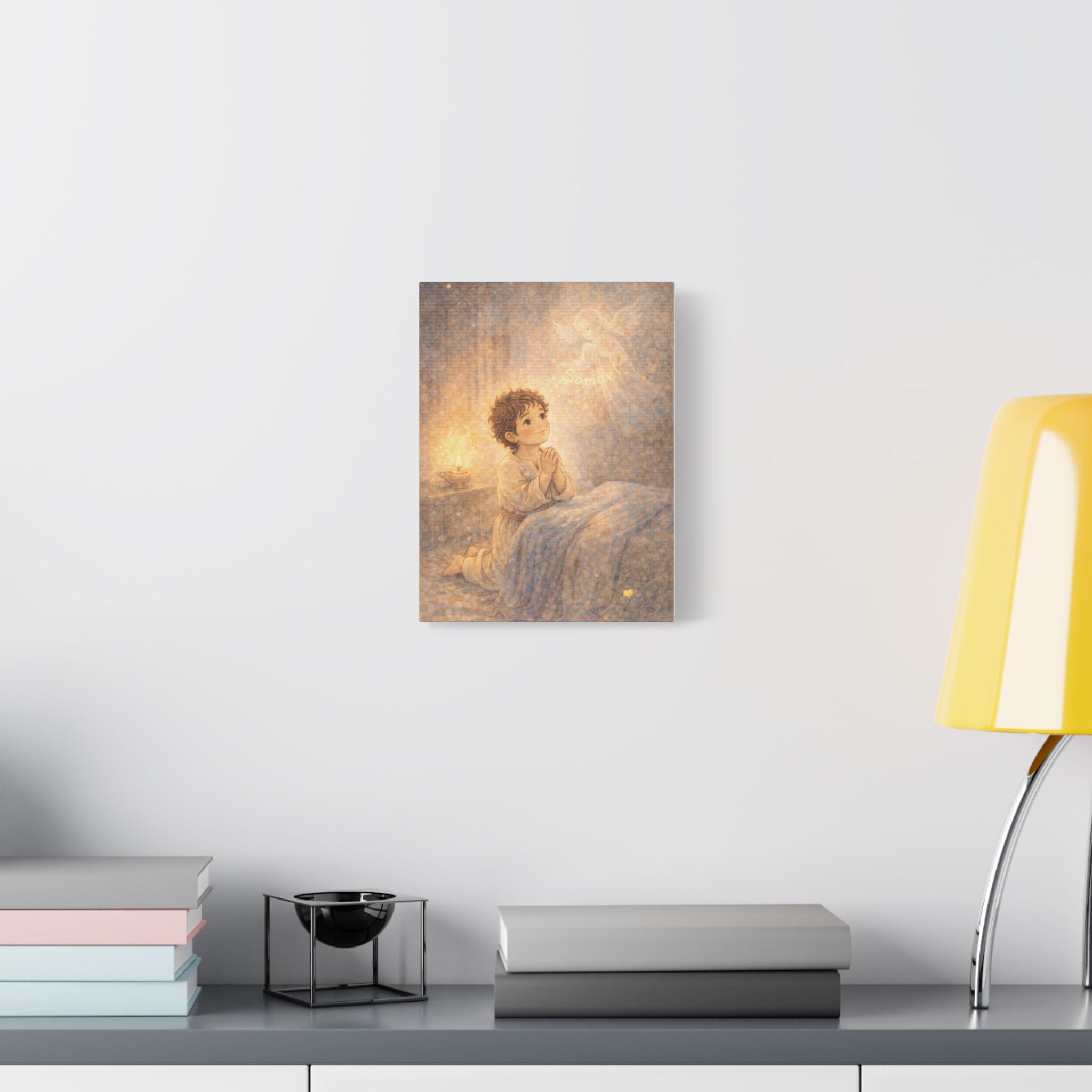 Samuel Listens to God Canvas — 1 Samuel 3:10 Scripture Wall Art
