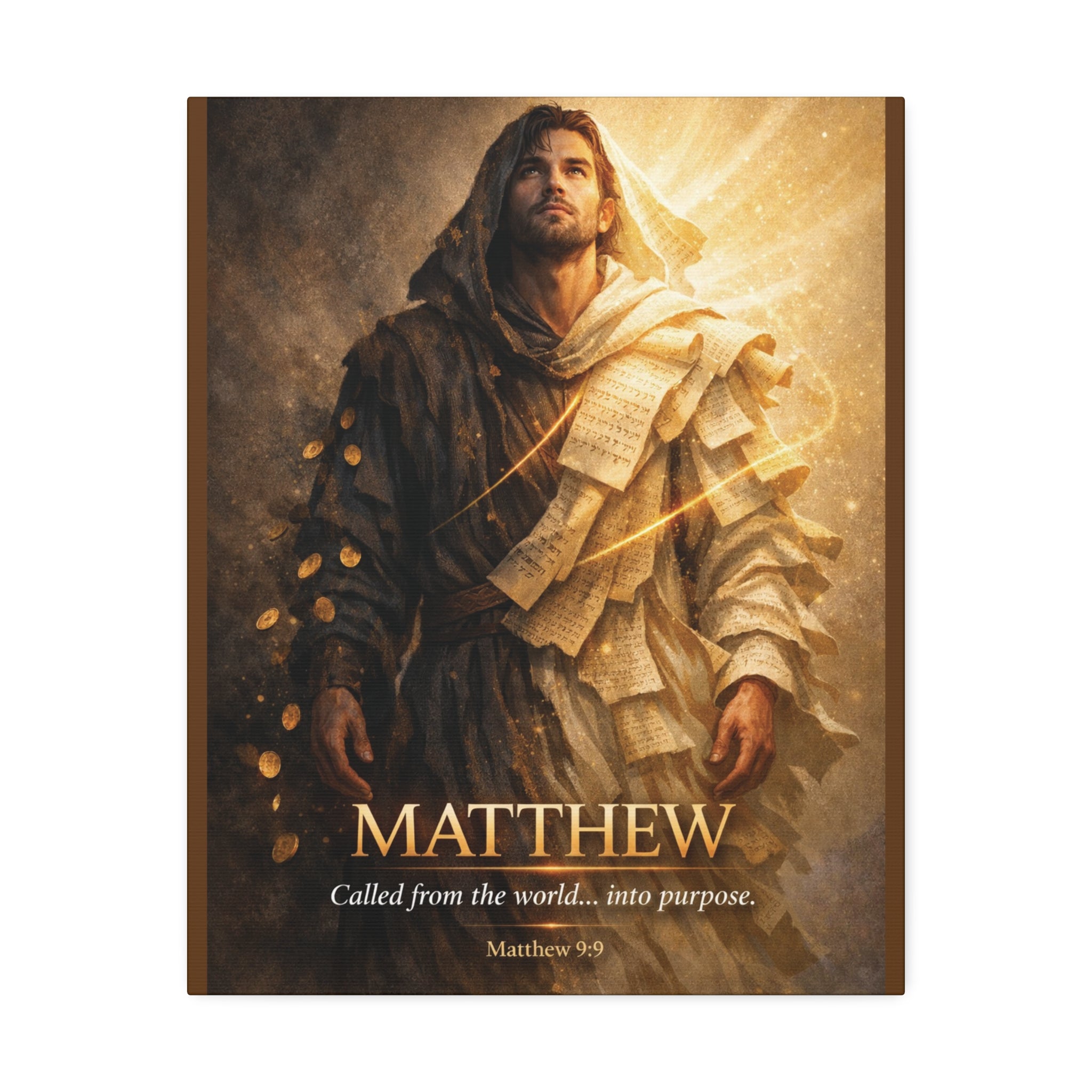 Matthew Bible Canvas Wall Art – “Called from the World… Into Purpose” Christian Scripture Canvas