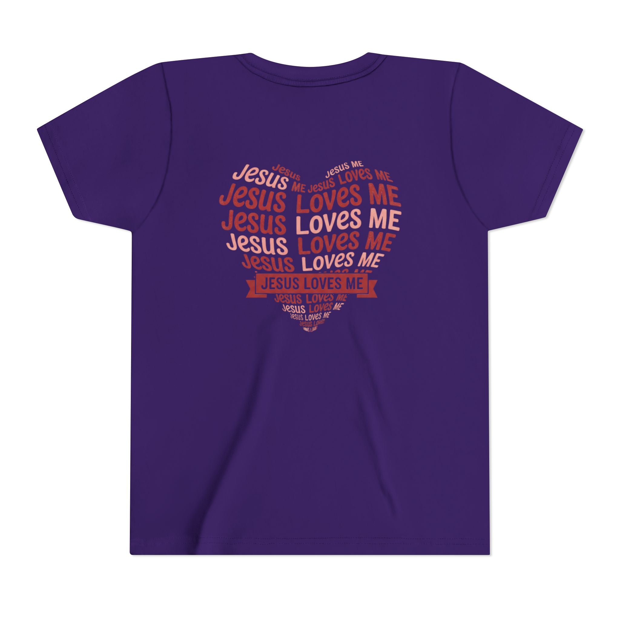 Jesus Loves Me Youth T-Shirt – Heart Word Cloud Christian Kids Tee | Faith Inspired Youth Shirt