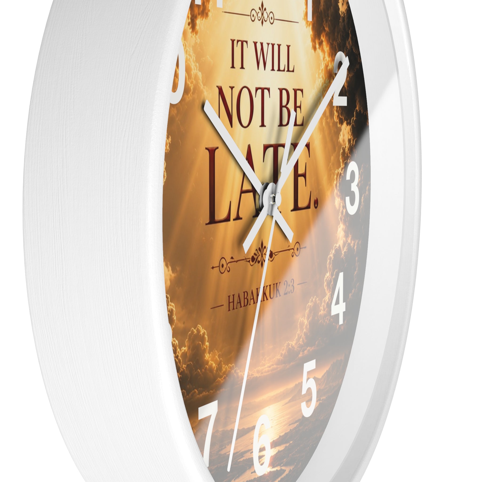 It Will Not Be Late Wall Clock | Habakkuk 2:3 Christian Scripture Clock | Inspirational Faith Decor