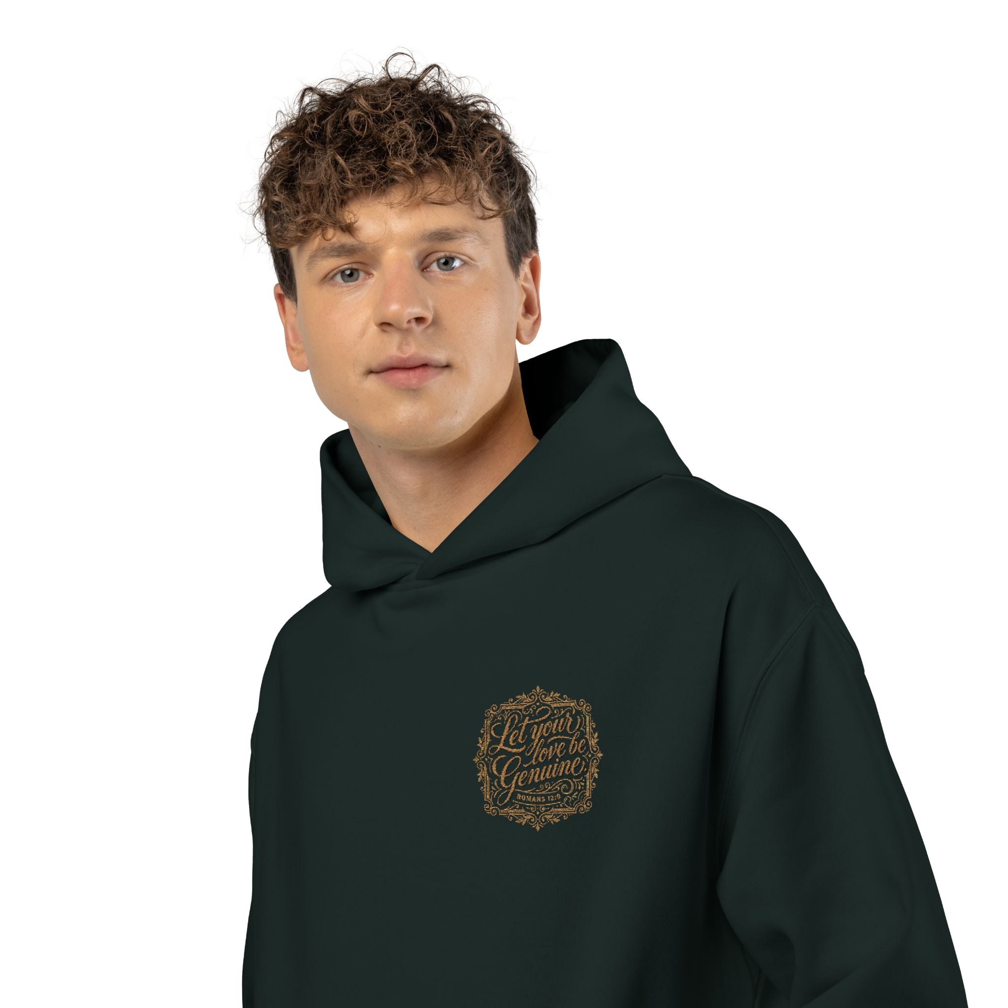 “Let Your Love Be Genuine” Hoodie – Romans 12:9 Christian Pullover | Faith & Freedom Creations