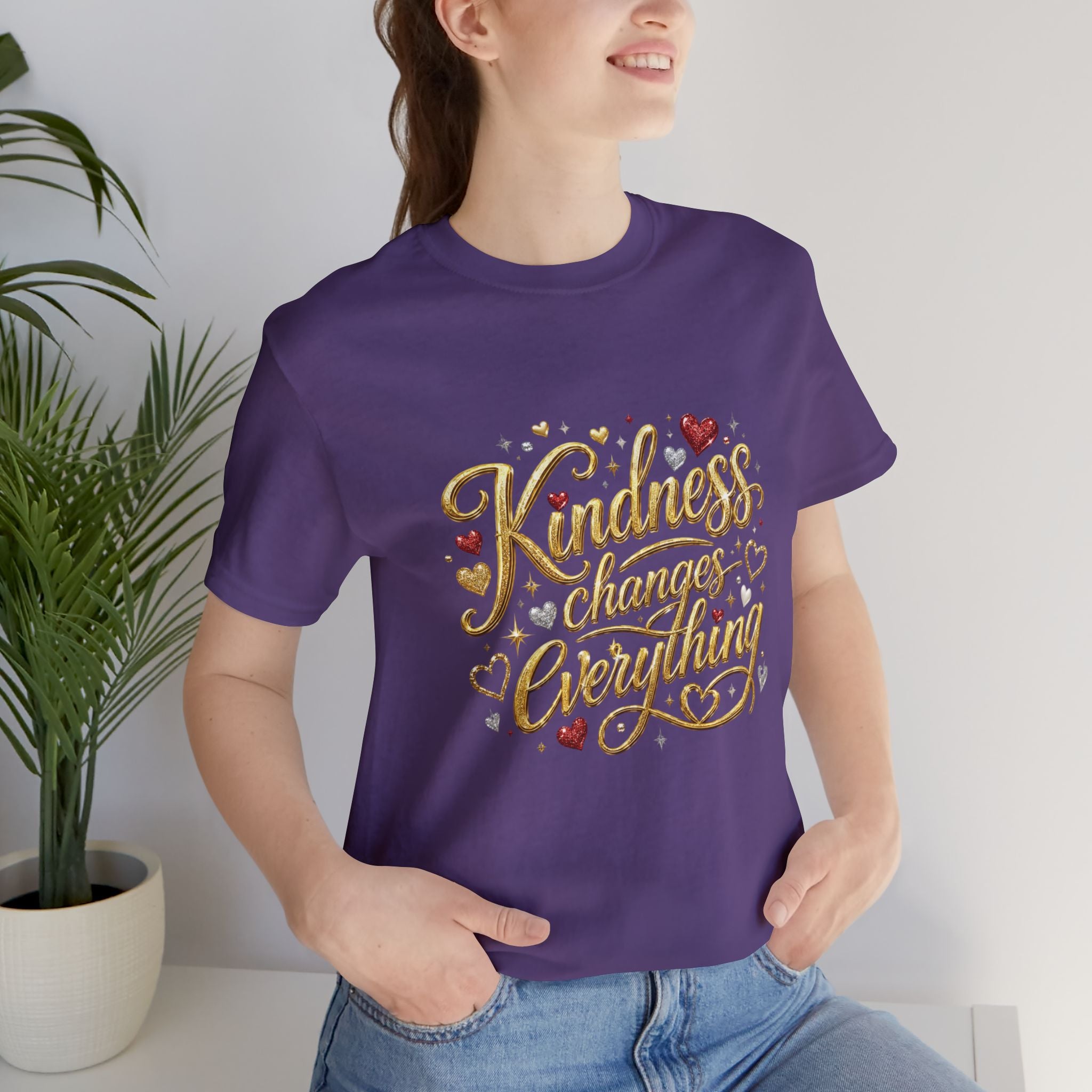 Kindness Changes Everything T-Shirt | Inspirational Script Graphic Tee | Soft Everyday Kindness Shirt