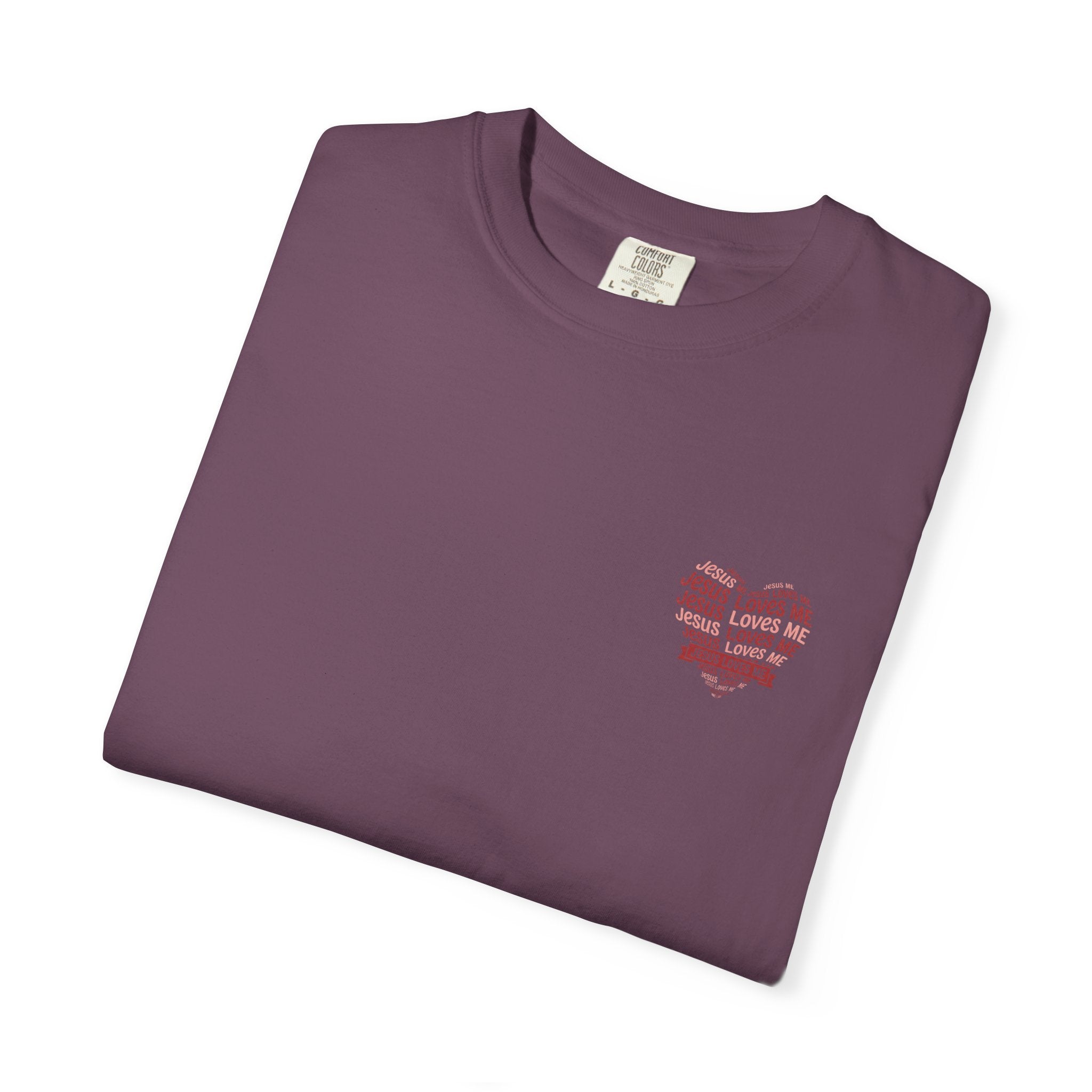Jesus Loves Me Heart Garment-Dyed T-Shirt – Christian Faith Tee | Vintage Style Inspirational Shirt