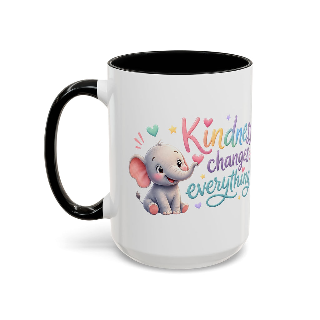 Kindness Changes Everything Elephant Mug | Inspirational Coffee Mug | Cute Elephant Accent Cup