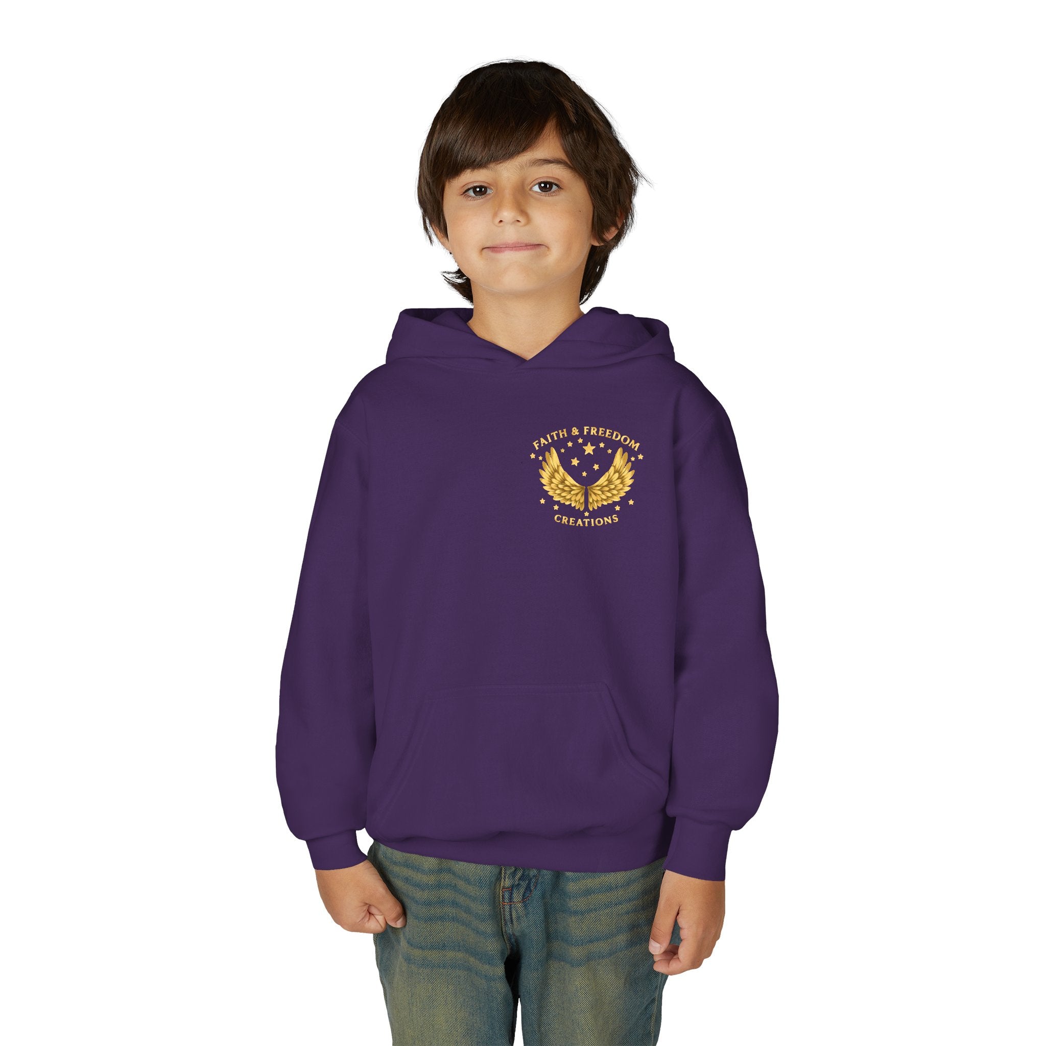 Youth “Be Kind to One Another” Hoodie – Cute Bunny Night Sky Scripture Sweatshirt
