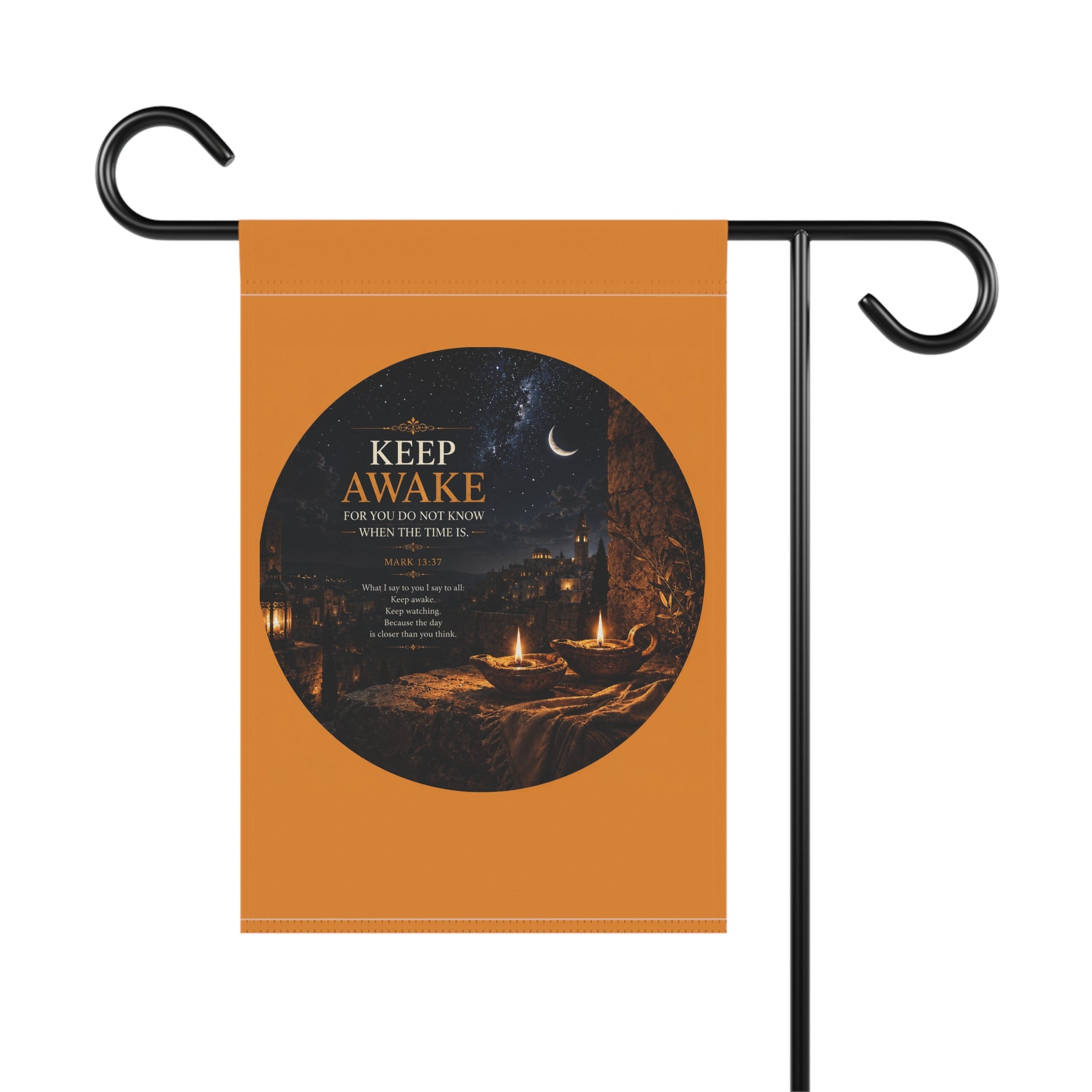 Keep Awake Garden Flag | Nightscape Inspirational Outdoor Banner | Poetic Moonlight Garden Decor